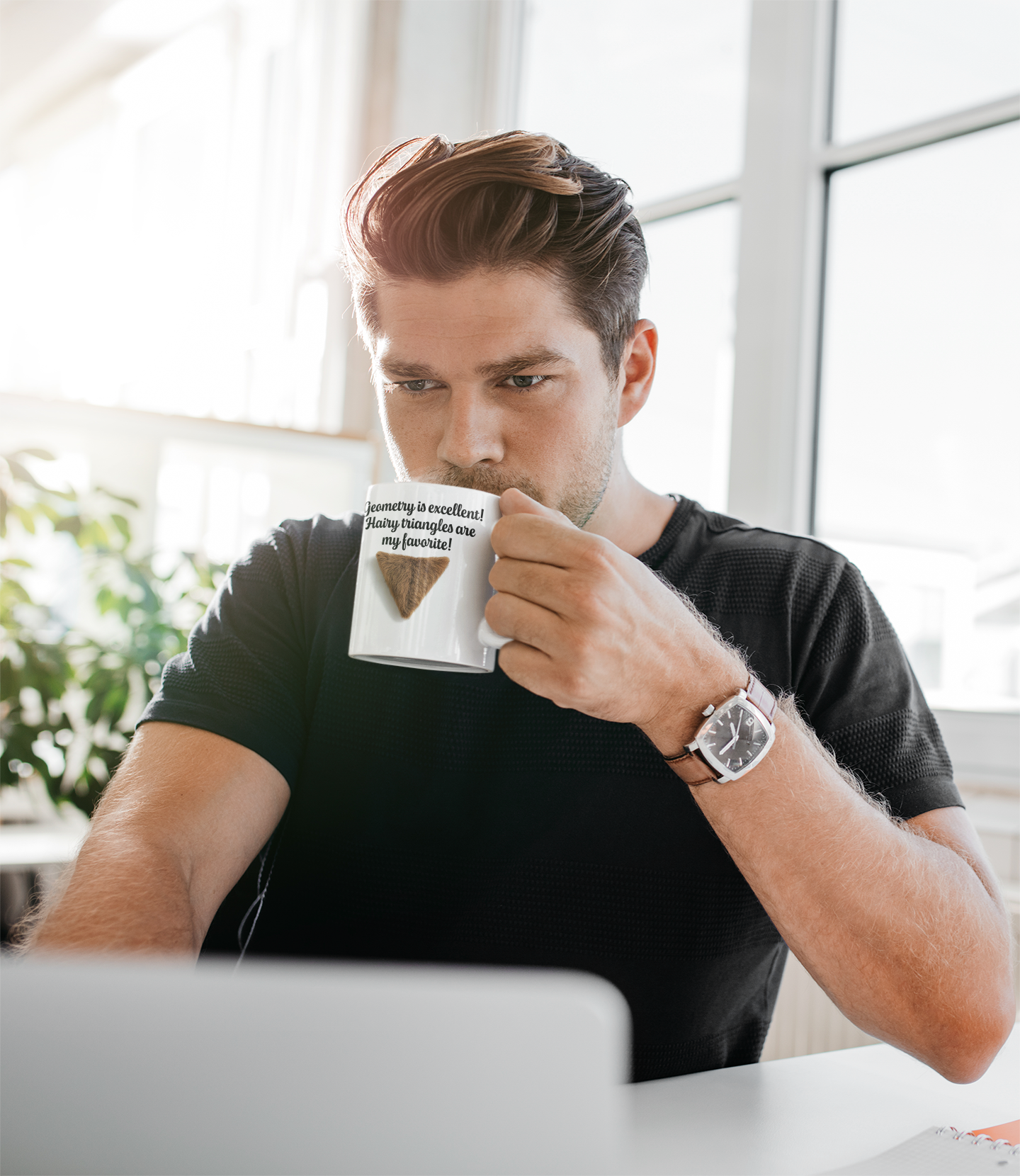 Geometry is great, I like the triangles mug All Caffeine Coffee Time Dark Humor Eat Pussy FB Funny Sarcastic Mug gift for boyfriend gift for dad gift for grandpa gift for him gift for husband gift for mom gift for wife Java Mocha pussy stocking stuffer Vagene vagina