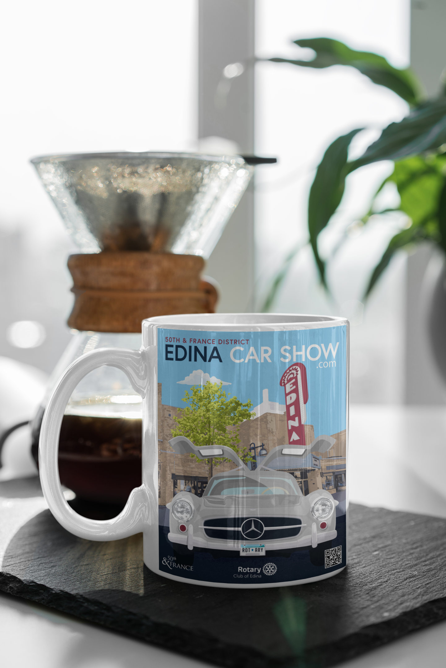 Edina Car Show White glossy mug All Caffeine Car Show Coffee Time Edina FB Java Mocha