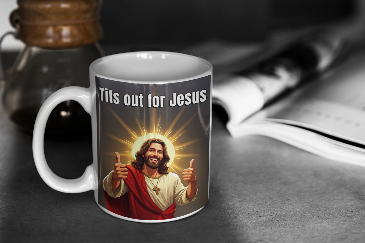 Tits out for Jesus mug 2 All Caffeine catholic Christian gift Christmas gift Coffee Time FB gift for mom gift for wife Java jesus jesus meme Mocha religion religious gift stocking stuffer