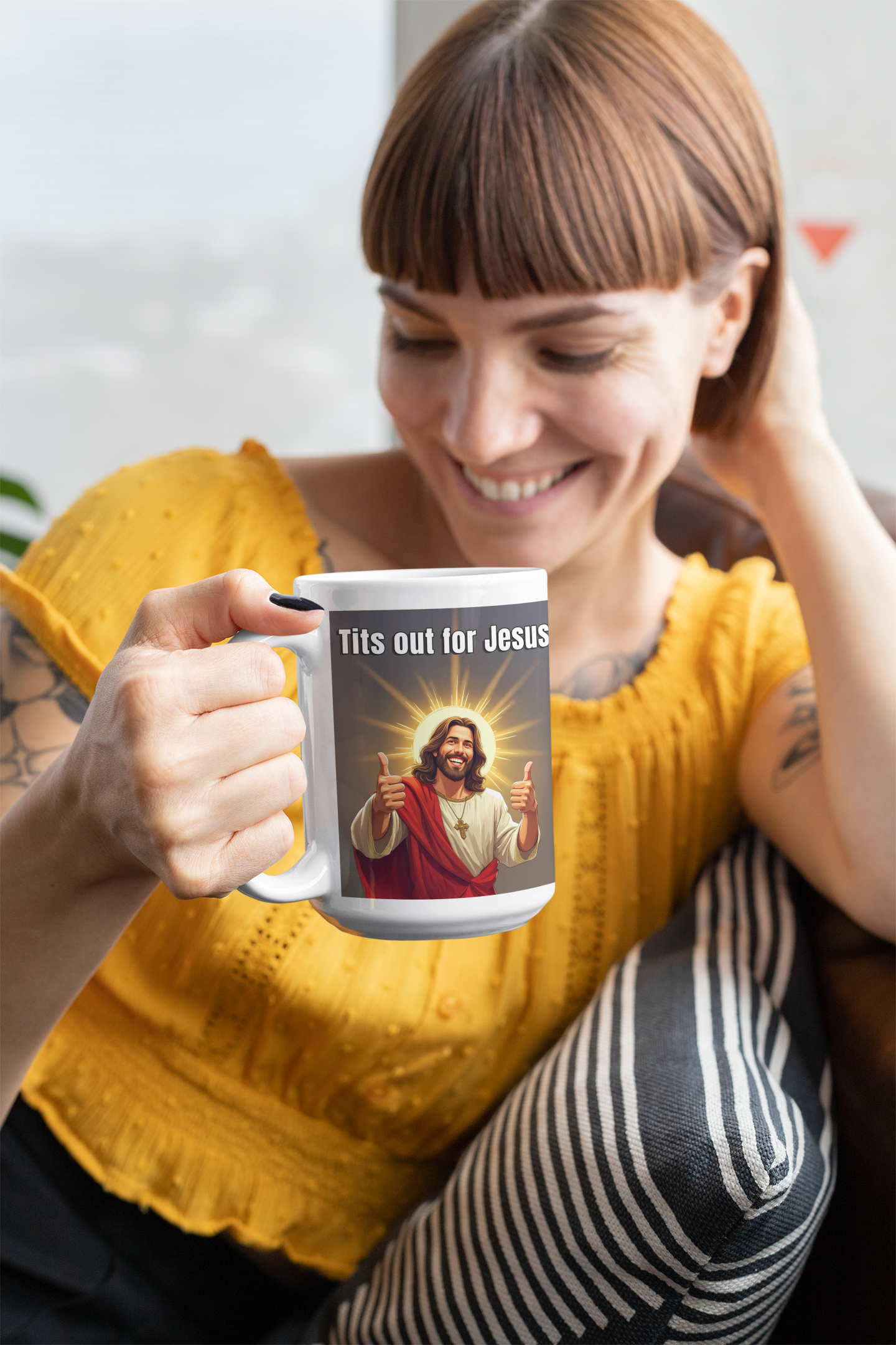 Tits out for Jesus mug 2 All Caffeine catholic Christian gift Christmas gift Coffee Time FB gift for mom gift for wife Java jesus jesus meme Mocha religion religious gift stocking stuffer