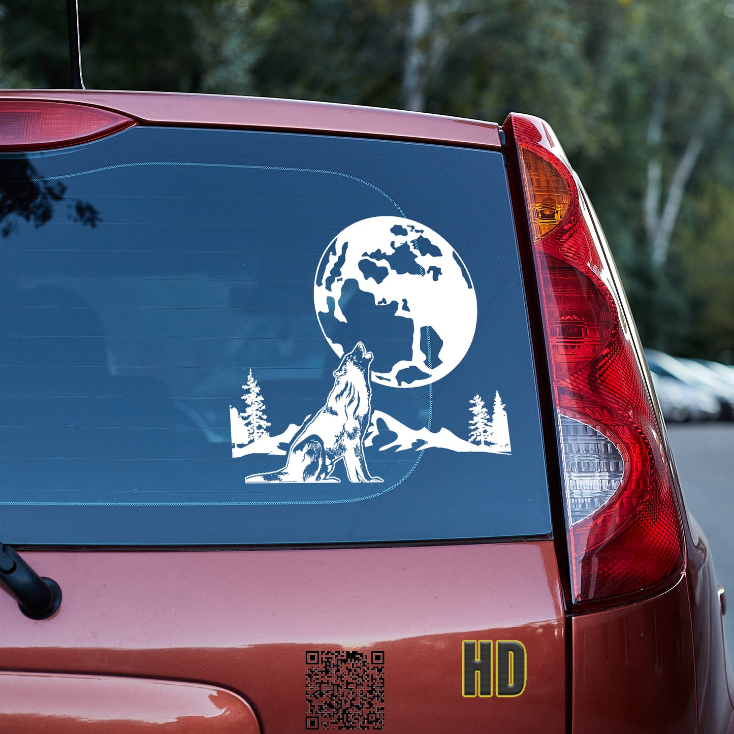 Wolf howling in the moon Vinyl decal All decal stickers Decals for cars Decals for Trucks FB minivan sticker nature SUV decals truck decals window decal car Window decals window decor