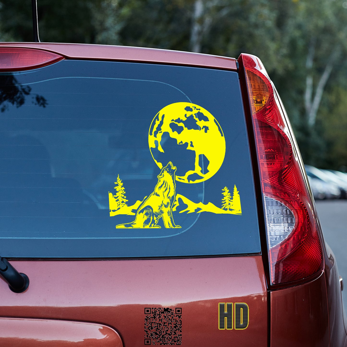 Wolf howling in the moon Vinyl decal All decal stickers Decals for cars Decals for Trucks FB minivan sticker nature SUV decals truck decals window decal car Window decals window decor