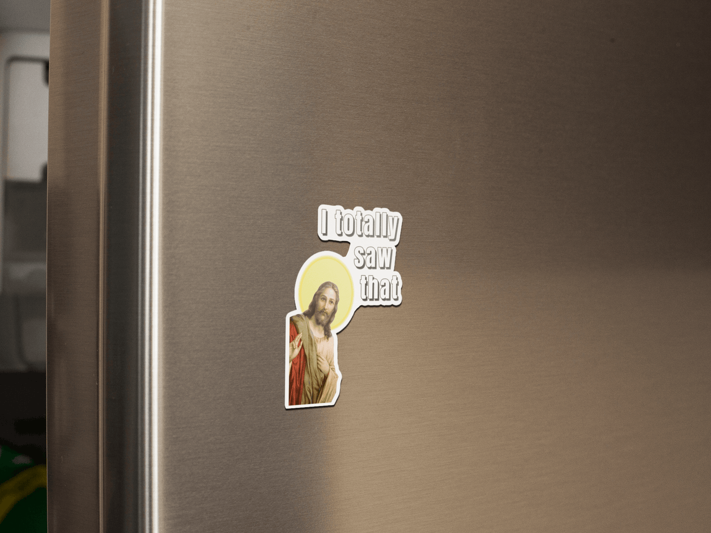 I totally saw that - Jesus - Fridge magnet All family FB Fridge magnet funny gift for mom gift for wife Handmade Home organization i saw that i totally saw that jesus jesus meme Kitchen decor magnet Magnetic clip Magnetic photo holder Modern design Note holder Office accessory religious meme Reminder board Shopping list Strong magnet Unique gift