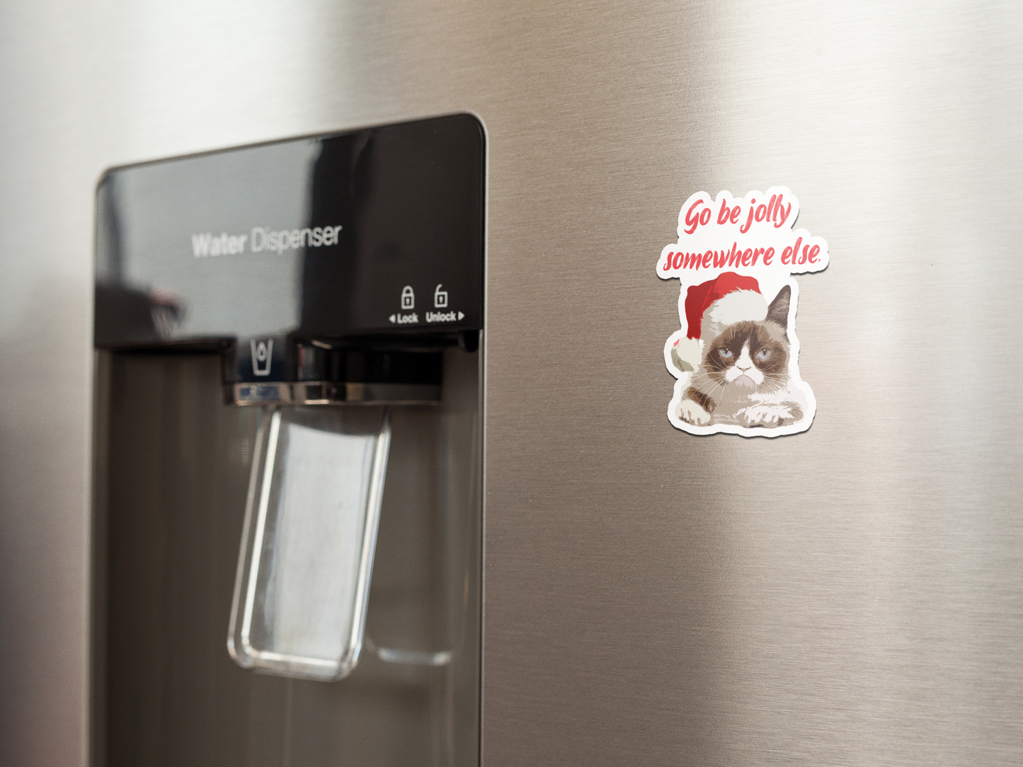 Go be jolly somewhere else refrigerator magnet All family FB Fridge magnet funny gift for mom gift for wife Handmade Kitchen decor magnet Magnetic clip Magnetic photo holder Modern design Note holder Office accessory Reminder board Shopping list Strong magnet Unique gift
