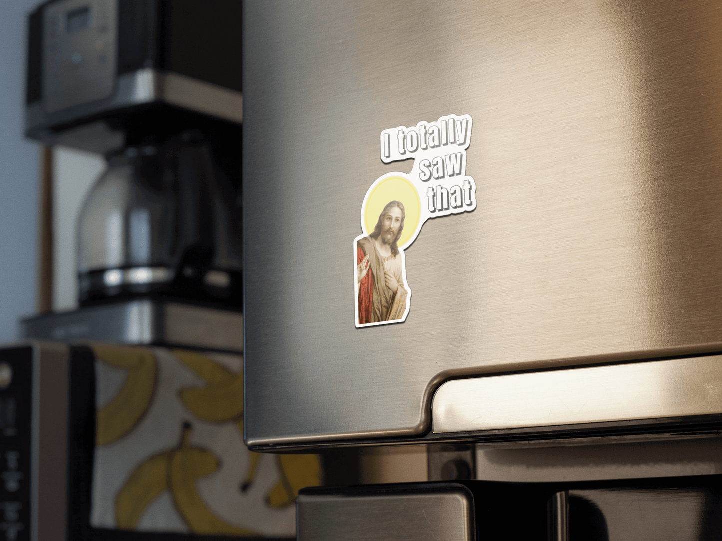 I totally saw that - Jesus - Fridge magnet All family FB Fridge magnet funny gift for mom gift for wife Handmade Home organization i saw that i totally saw that jesus jesus meme Kitchen decor magnet Magnetic clip Magnetic photo holder Modern design Note holder Office accessory religious meme Reminder board Shopping list Strong magnet Unique gift