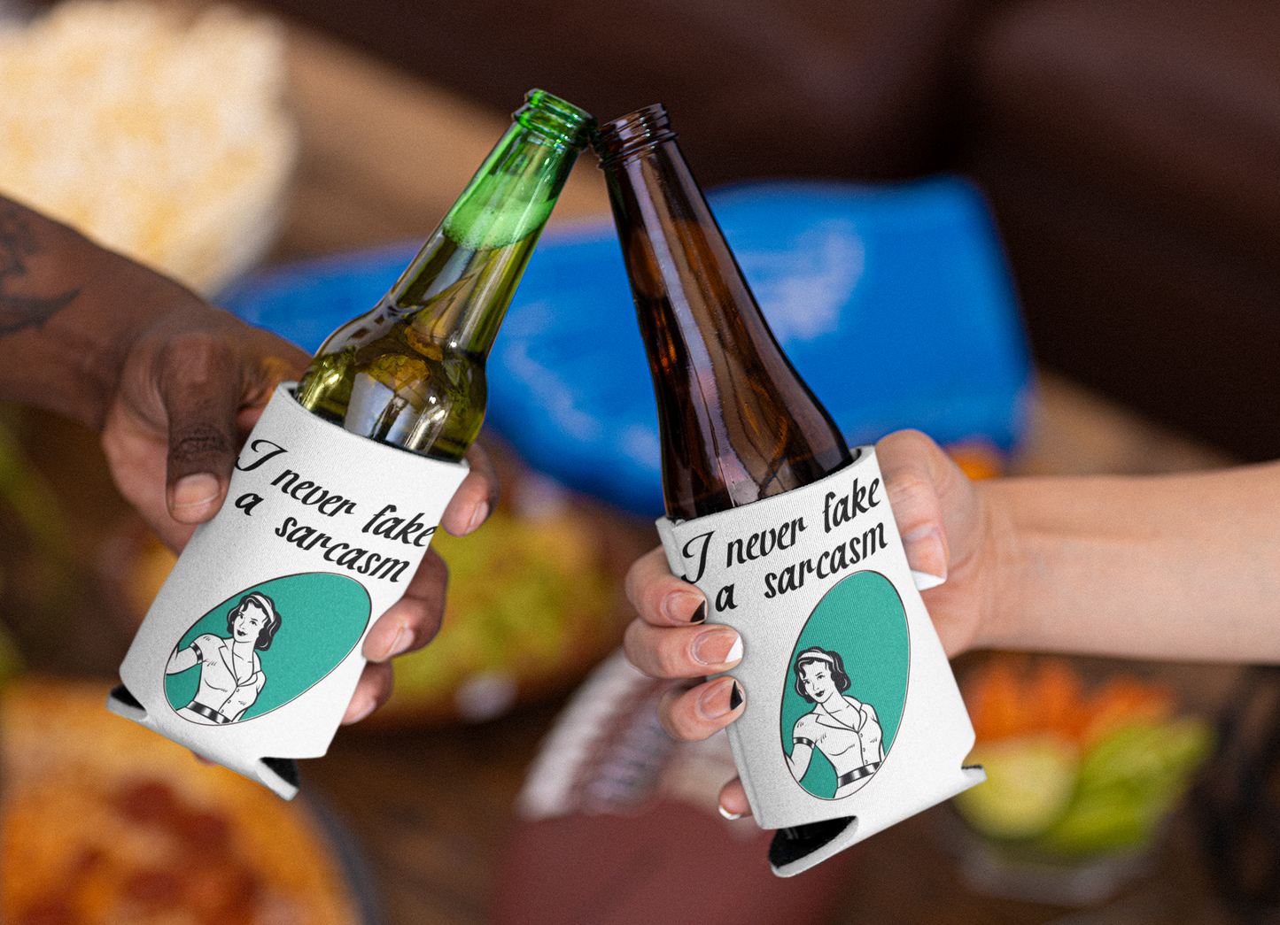 I NEVER fake a sarcasm Can / bottle Coozie All bottle cooler can cooler Christmas gift dads day gift FB gift for dad gift for grandpa gift for her gift for him gift for mom gift for sister gift for wife Koozie moms gift Unique gift