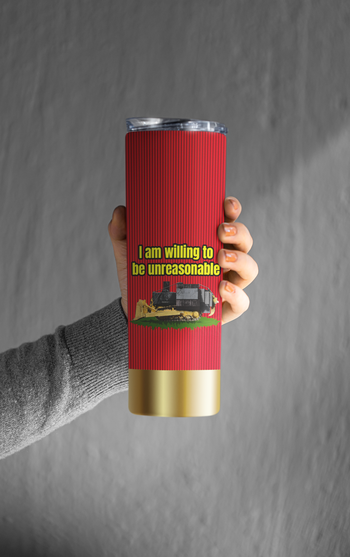 I am willing to be unreasonable 20 ounce tumbler fathers day freedom kill dozer killdozer libertarian liberty Marvin Heemeyer mothers day gift Shotgun stocking stuffer