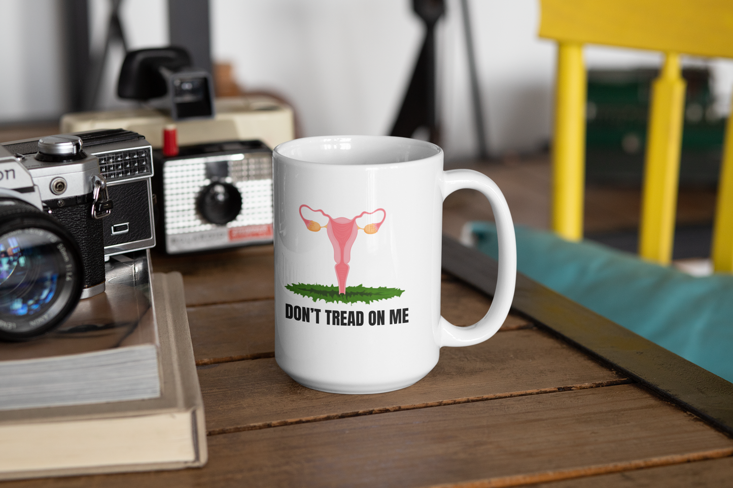 Don't tread on me white glossy mug Abortion rights Caffeine Coffee Time decaf gift for mom gift for wife Java Mocha RGB stocking stuffer