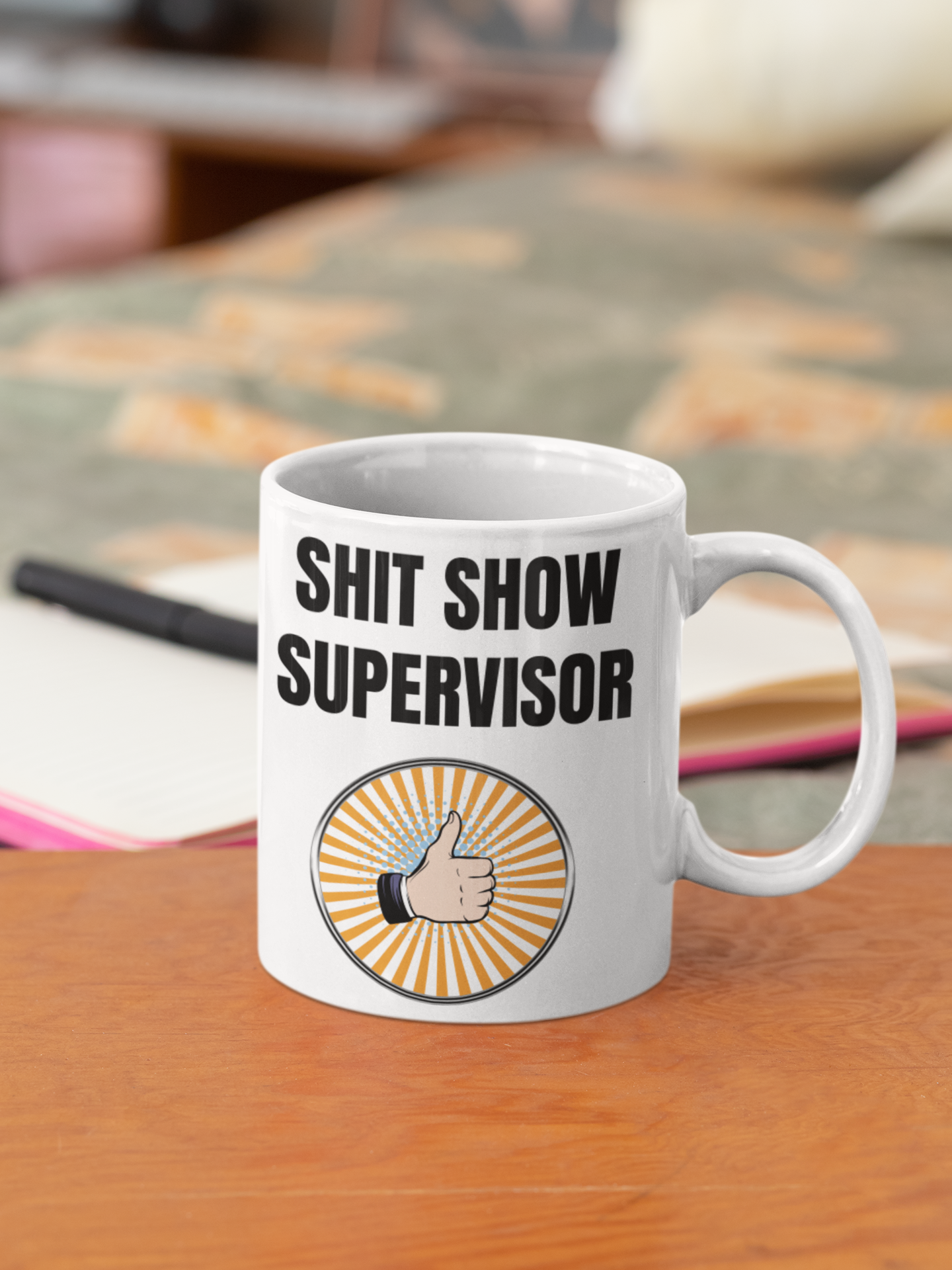 S#it show supervisor - White glossy mug 15oz gift for mom gift for sister gift for wife holiday shit show