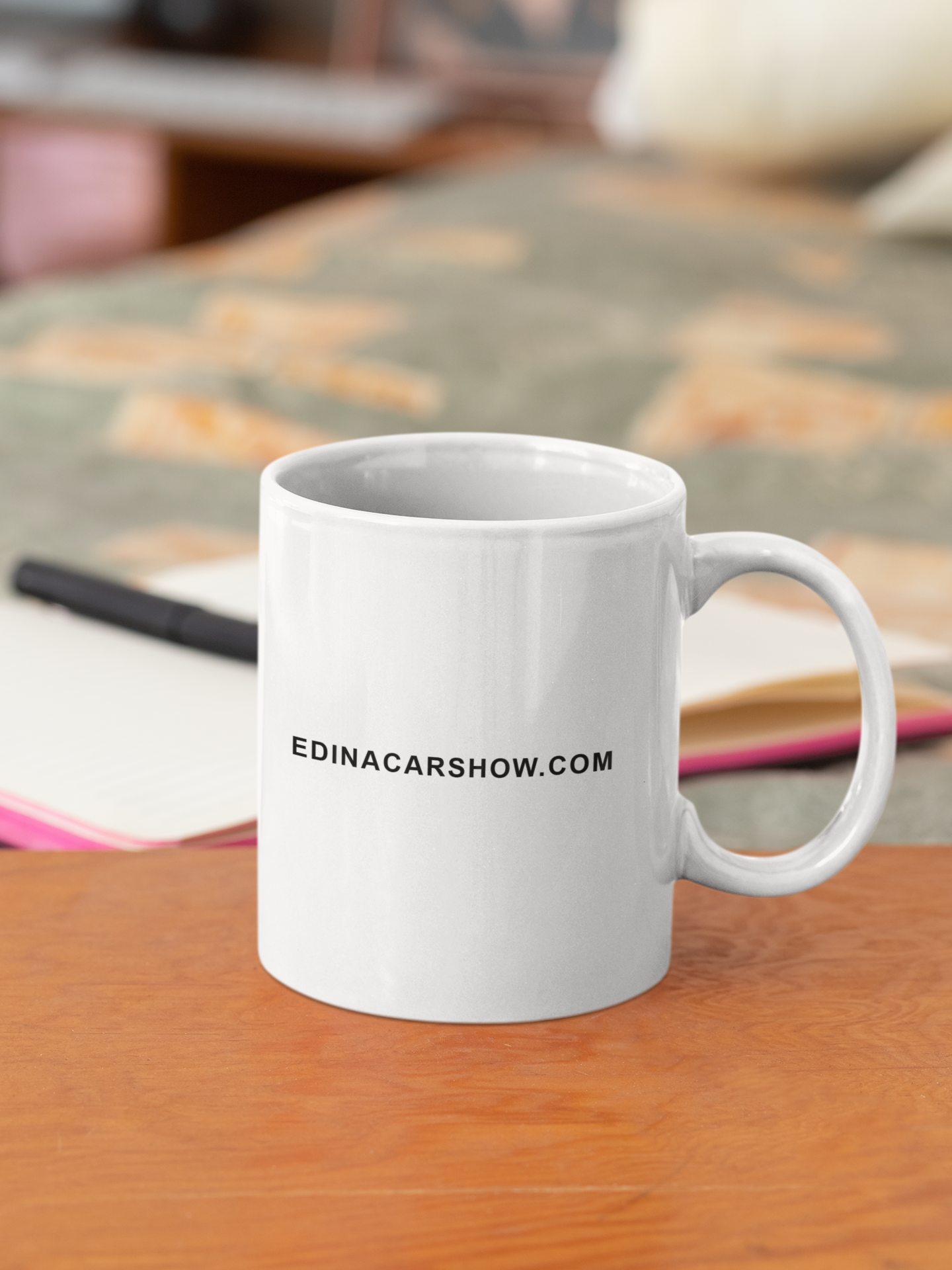 Edina Car Show White glossy mug All Caffeine Car Show Coffee Time Edina FB Java Mocha