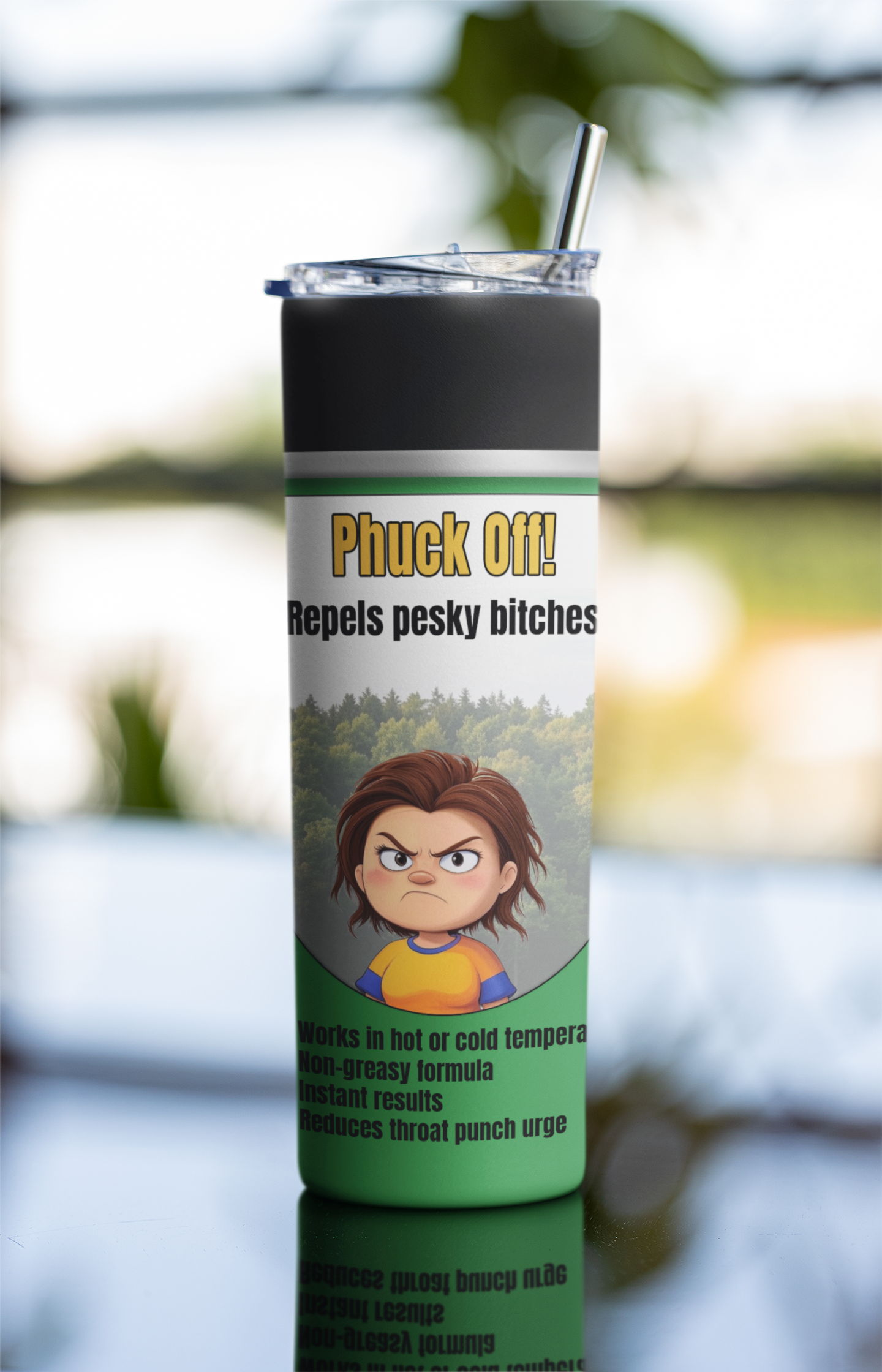 Phuck Off 20 ounce stainless steel double-wall vacuum insulation tumbler repels pesky bitches All bug spray coworker gift FB fuck off funny Funny Gifts funny mothers day gift for her Gift For Her Him mothers day gift Off spray stocking stuffer
