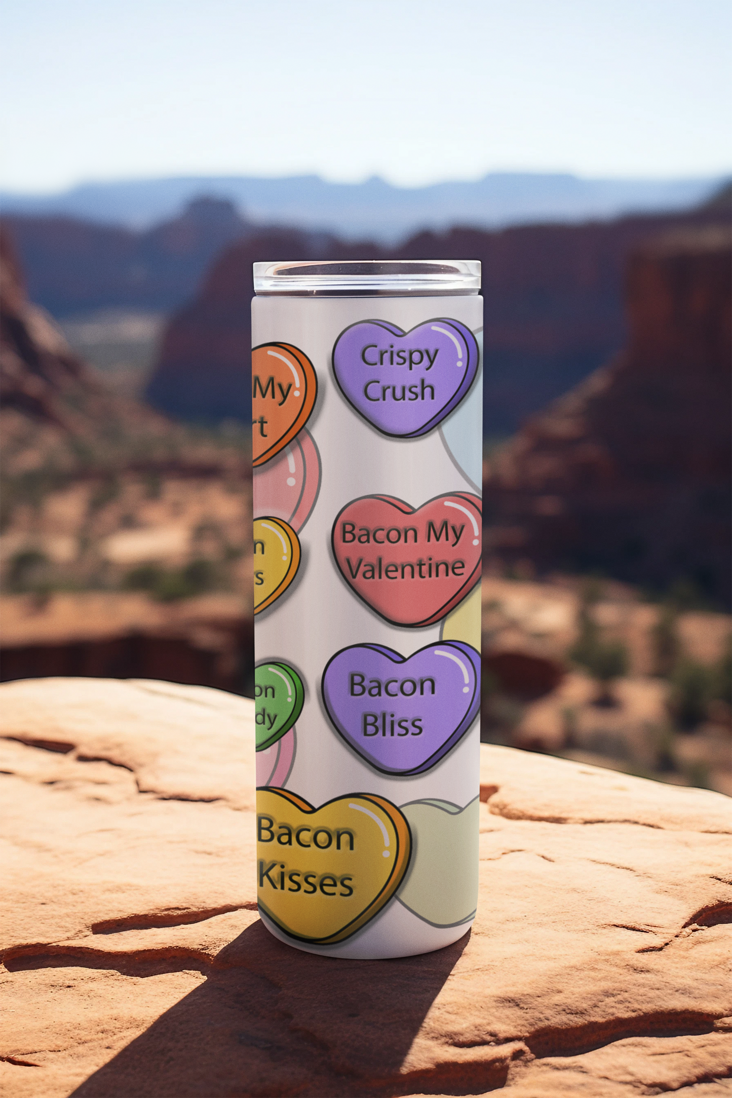 Bacon Lovers 20 ounce stainless steel double-wall vacuum insulation tumbler All bacon bacon lover bacon nation carnivore bacon Conversation heart coworker gift FB funny Funny Gifts funny mothers day gift for her Gift For Her Him mothers day gift stocking stuffer Valentines Day
