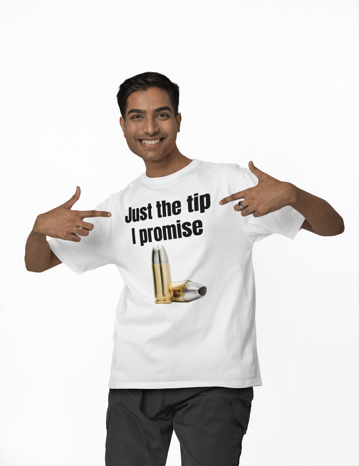 Just the tip I promise unisex T-Shirt boss gift bullet Christmas gift Fathers Day Shirt funny shirt gift for dad gift for grandpa gift for him gun moms gift Mothers Day shirt T-Shirt Unique gift