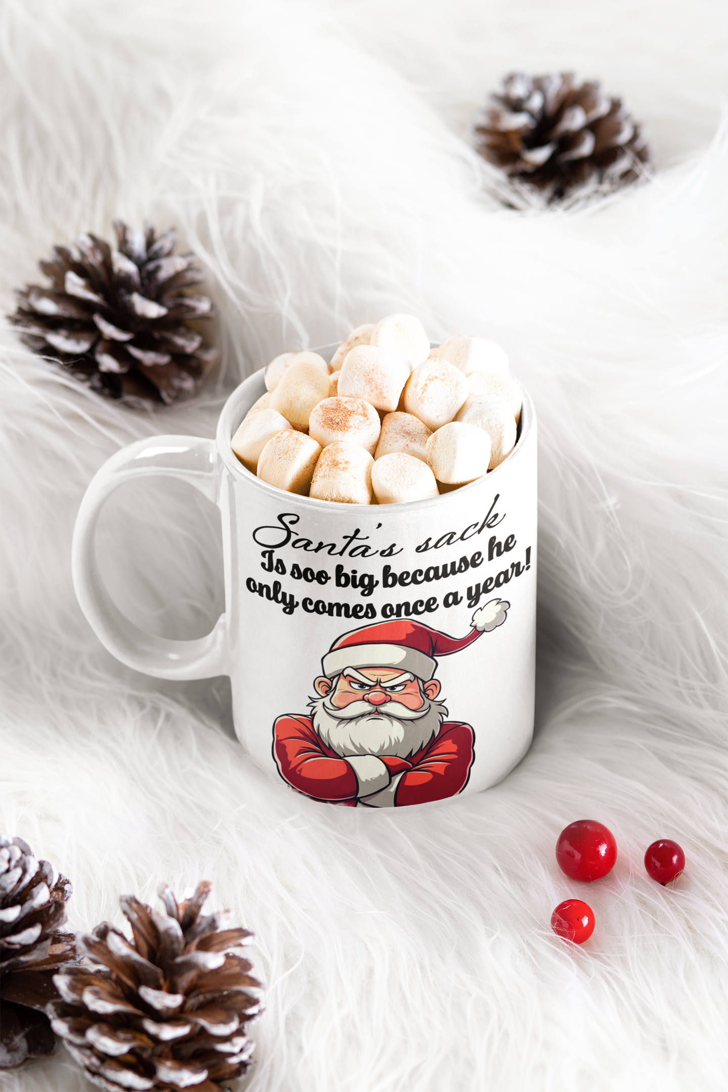 Santa's sack is soo big because he only comes once a year All ballsack Caffeine Christmas gift FB gift for mom gift for wife Java Mocha nut sack nut sax Nuts Nuttin nutz Santa stocking stuffer