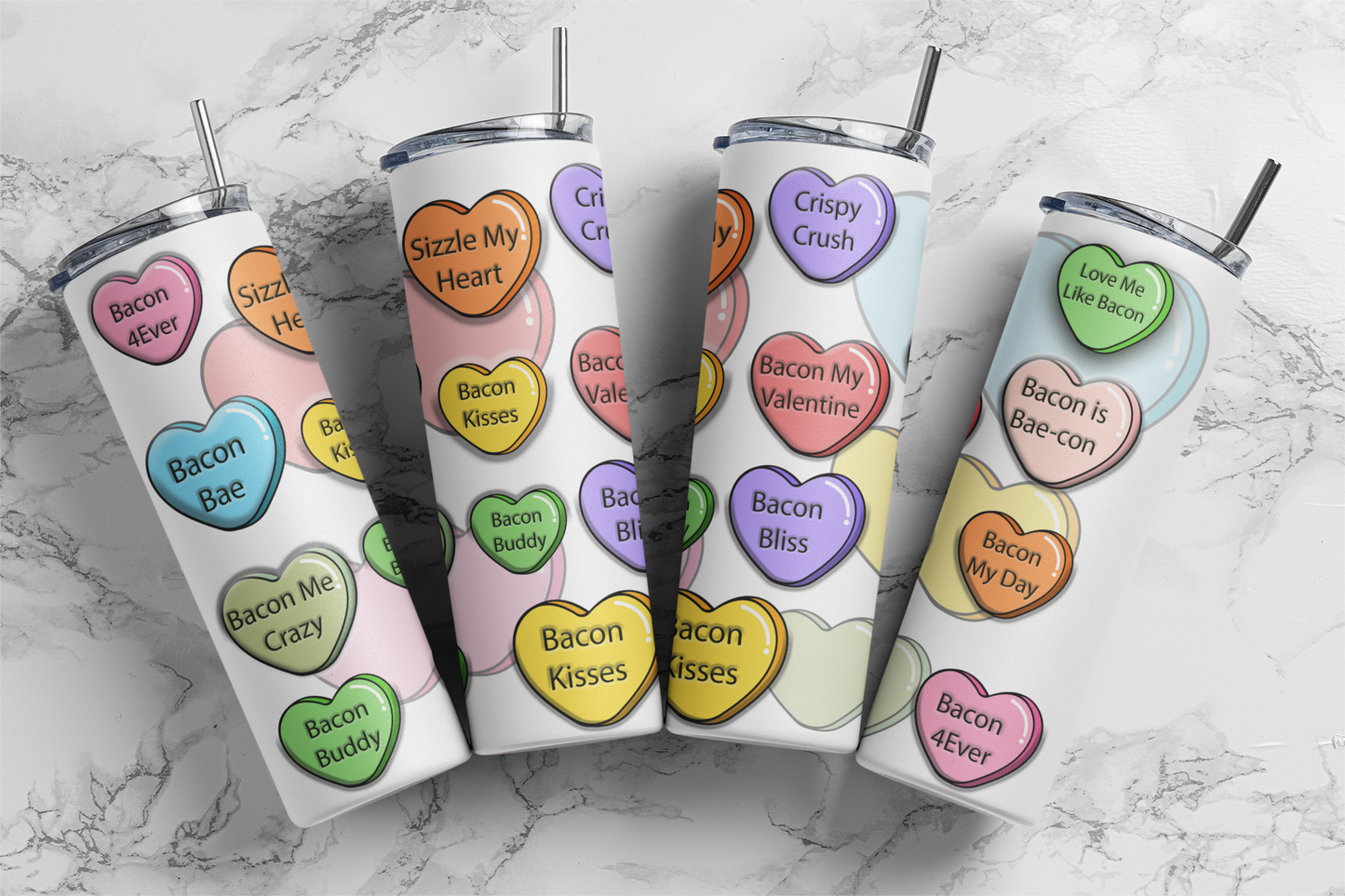 Bacon Lovers 20 ounce stainless steel double-wall vacuum insulation tumbler All bacon bacon lover bacon nation carnivore bacon Conversation heart coworker gift FB funny Funny Gifts funny mothers day gift for her Gift For Her Him mothers day gift stocking stuffer Valentines Day