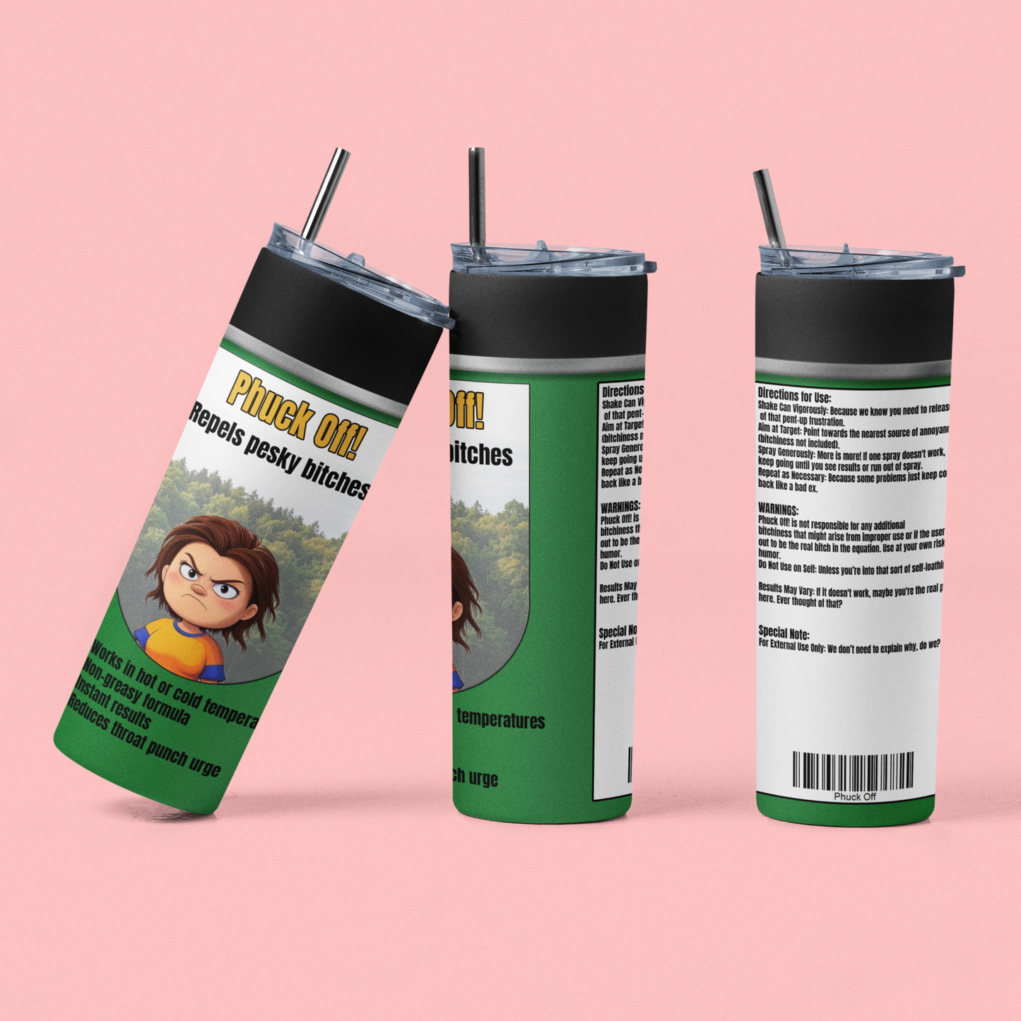 Phuck Off 20 ounce stainless steel double-wall vacuum insulation tumbler repels pesky bitches All bug spray coworker gift FB fuck off funny Funny Gifts funny mothers day gift for her Gift For Her Him mothers day gift Off spray stocking stuffer