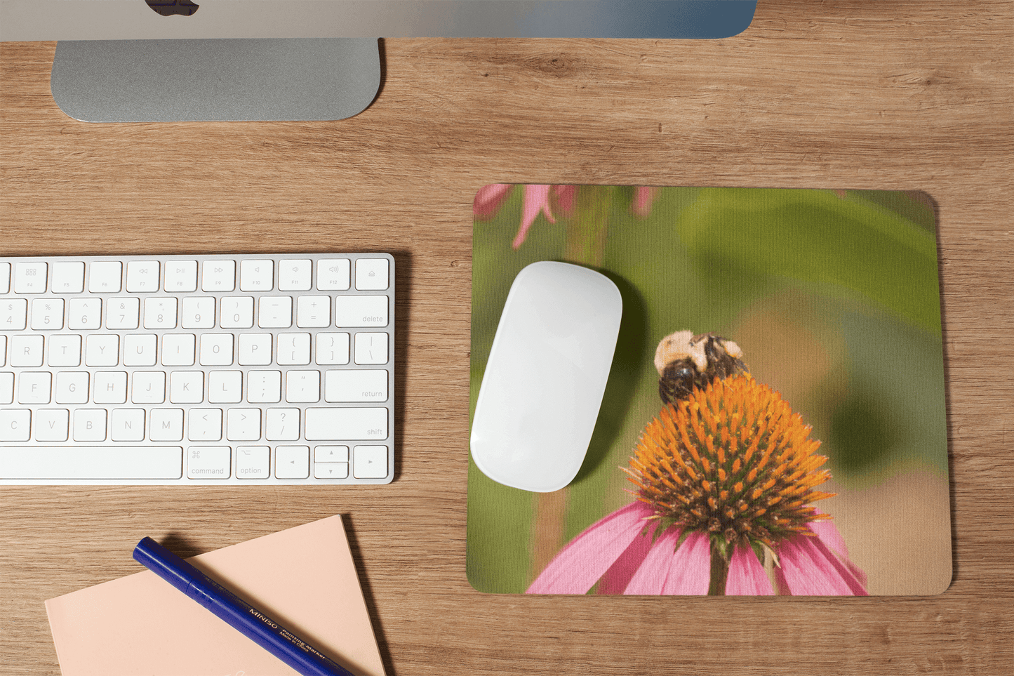 Bee on a cone flower - Mouse pad All bee cone flower FB flower honey bee nature nature mouse pad nature photo worker bee