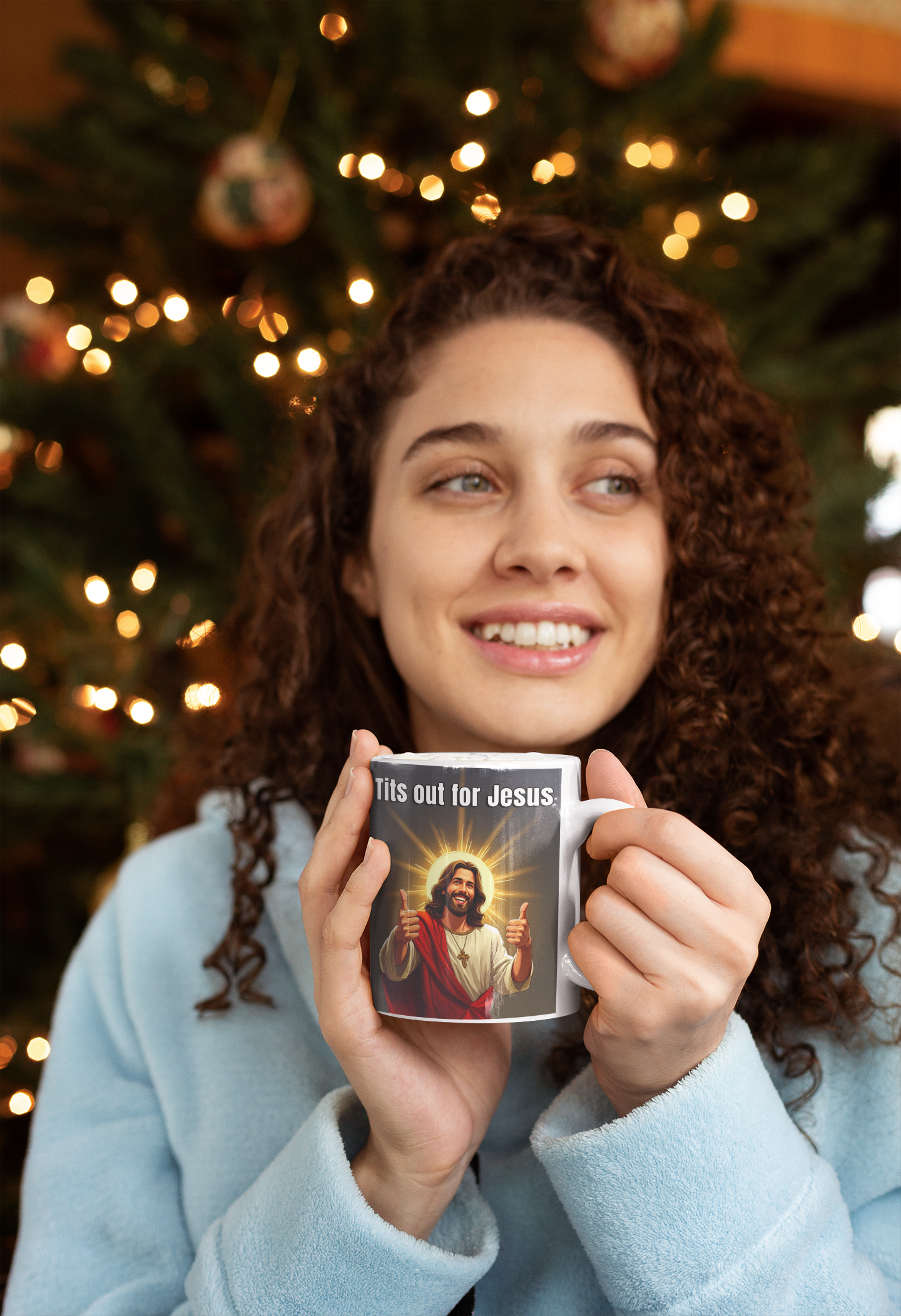 Tits out for Jesus mug 2 All Caffeine catholic Christian gift Christmas gift Coffee Time FB gift for mom gift for wife Java jesus jesus meme Mocha religion religious gift stocking stuffer