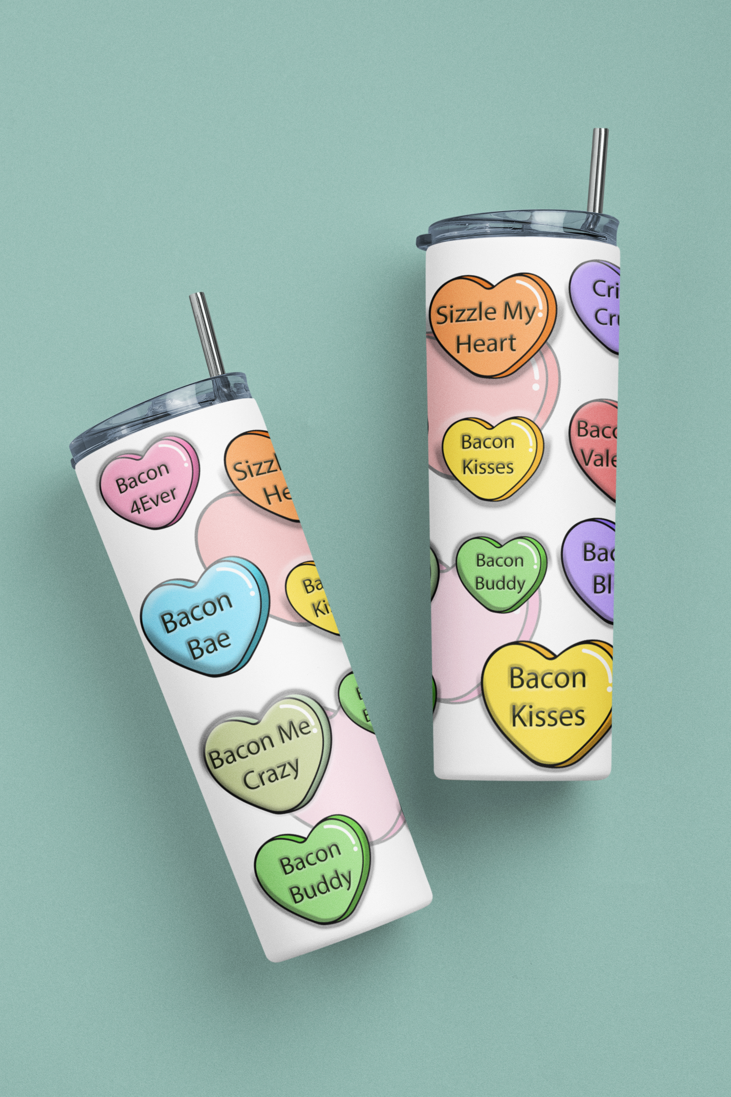 Bacon Lovers 20 ounce stainless steel double-wall vacuum insulation tumbler All bacon bacon lover bacon nation carnivore bacon Conversation heart coworker gift FB funny Funny Gifts funny mothers day gift for her Gift For Her Him mothers day gift stocking stuffer Valentines Day