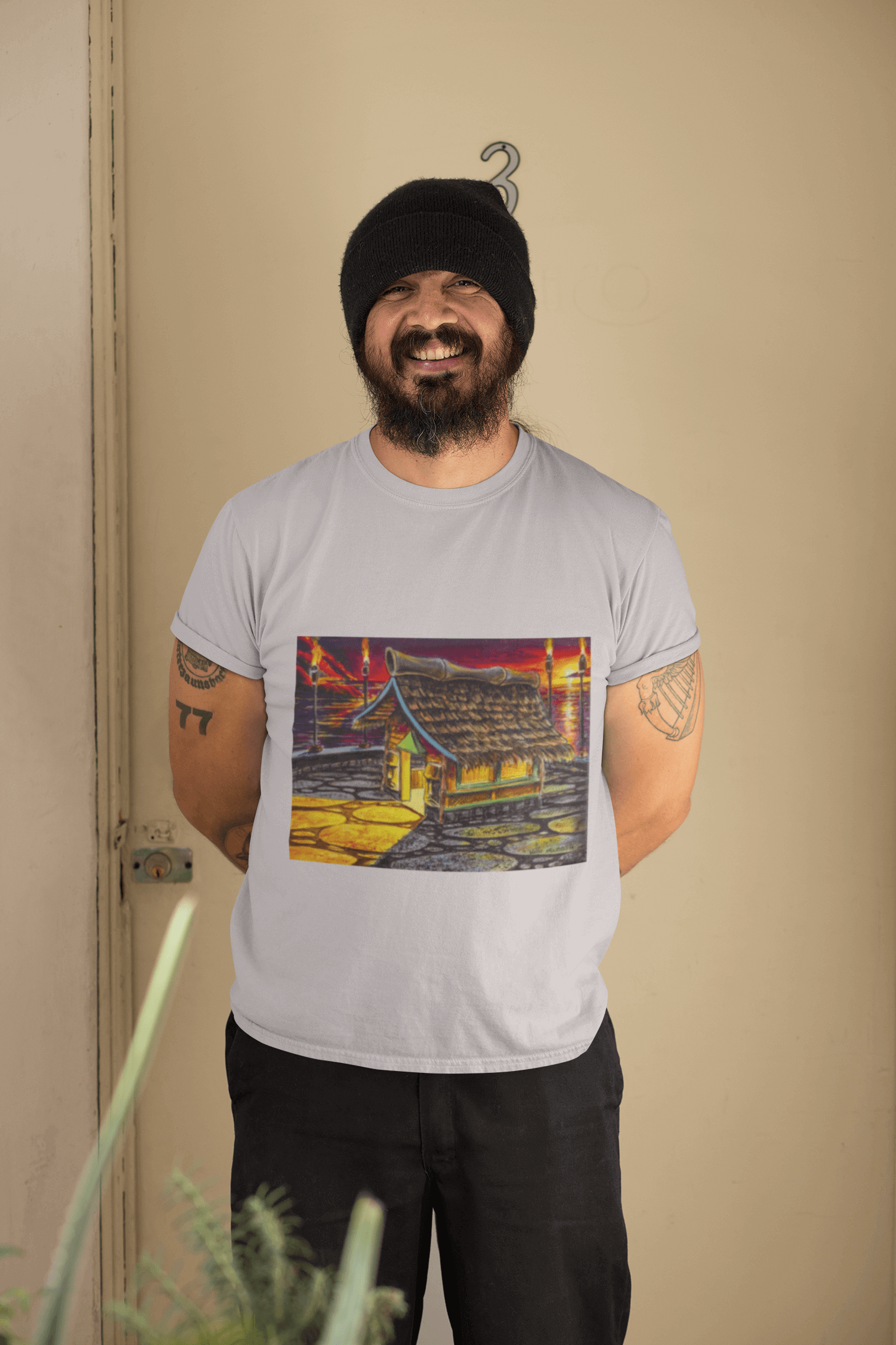 Island Tiki Hut - MaddK Studio - Unisex Short-Sleeve T-Shirt