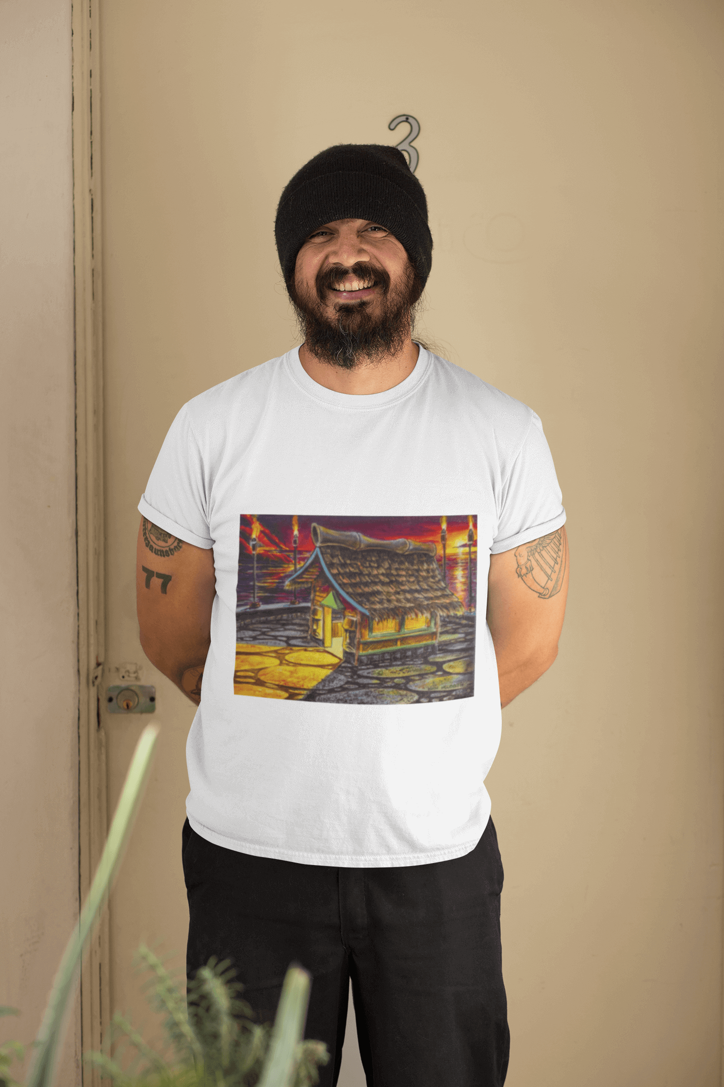 Island Tiki Hut - MaddK Studio - Unisex Short-Sleeve T-Shirt