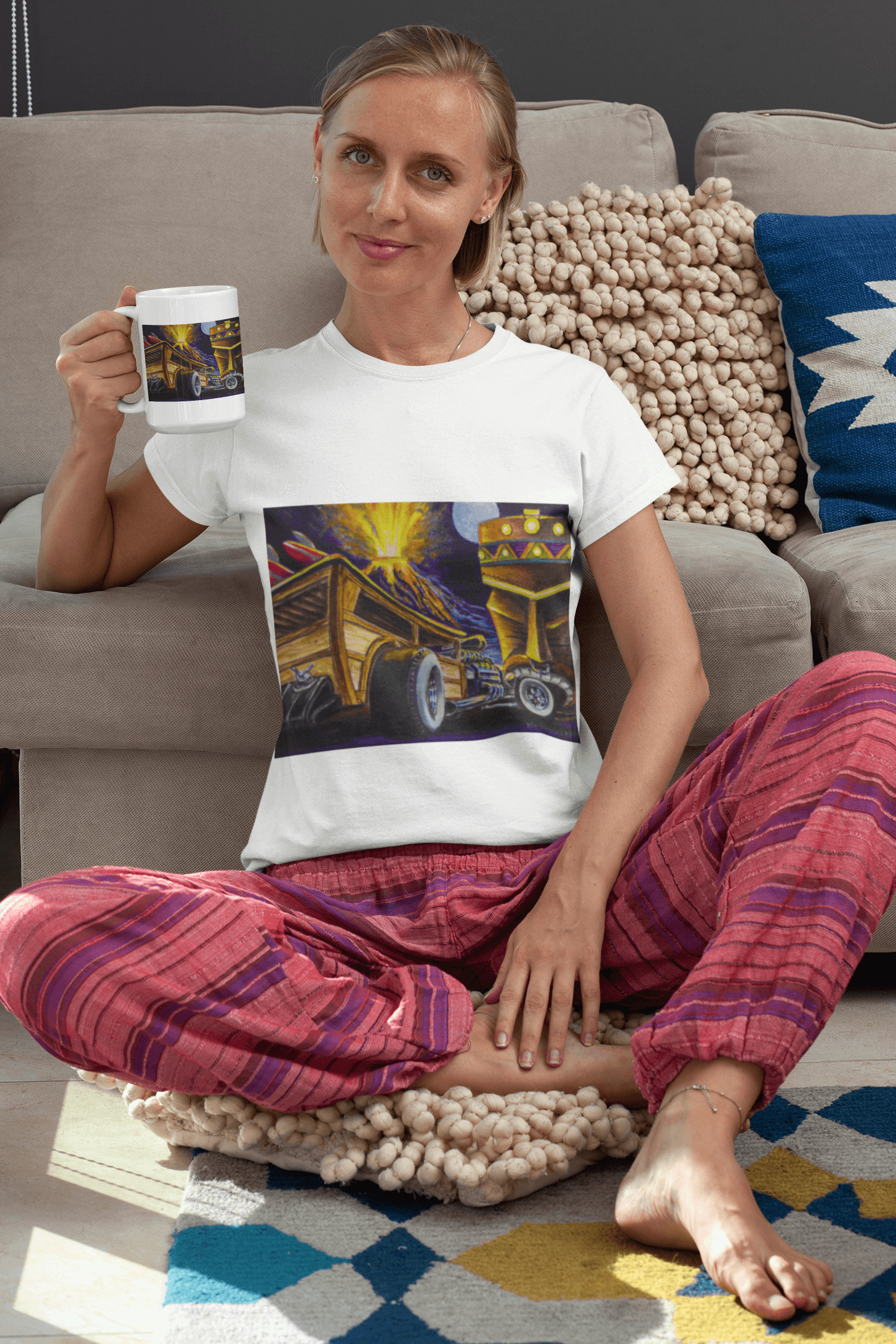 Surf woody - MaddK Studio- White glossy mug