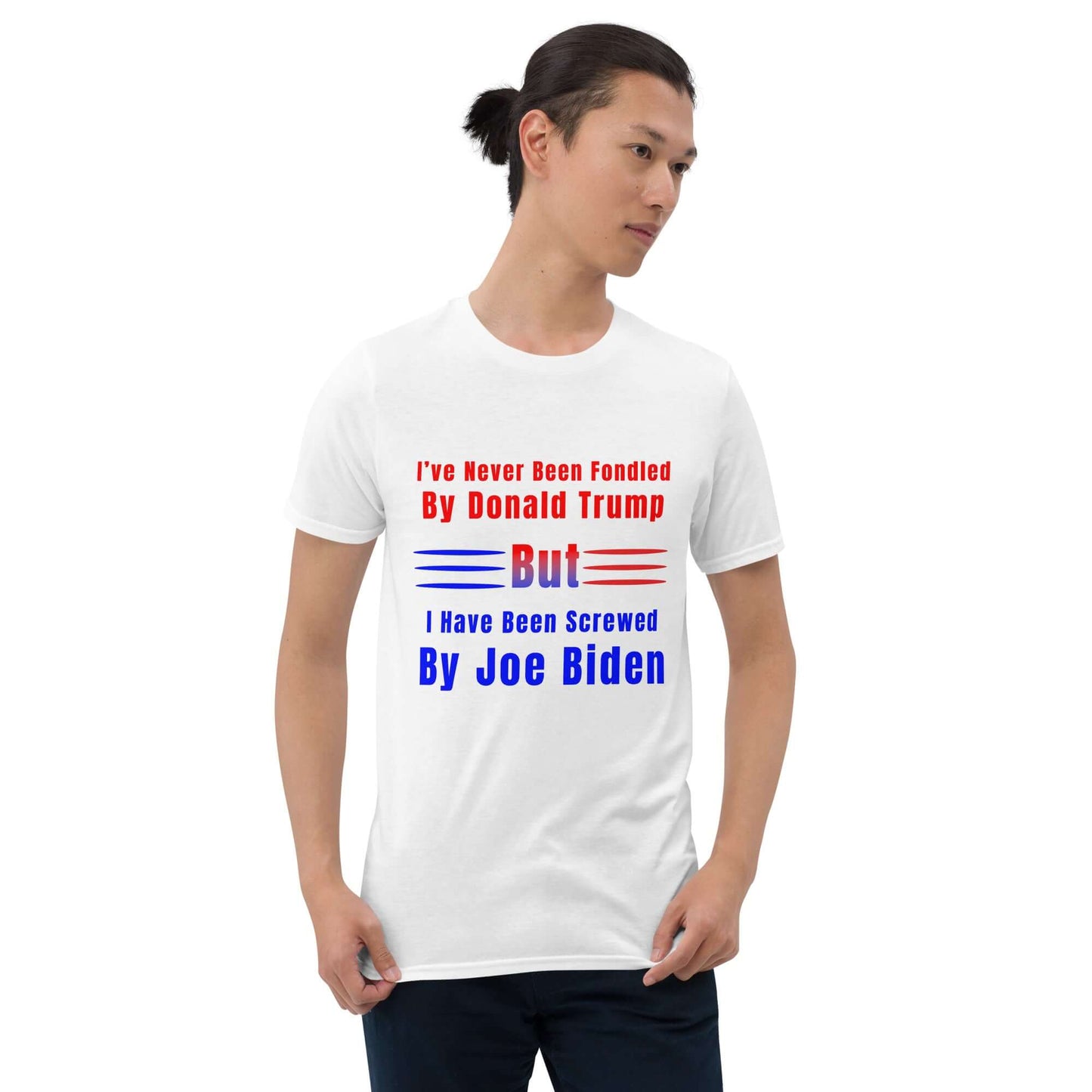 Screwed by Joe Biden - Short-Sleeve Unisex T-Shirt biden bidens america dads day Fahters day gift for dad gift for grandpa gift for her gift for him gift for husband gift for sister gift for wife hand made Handmade horrible designs horribledesigns liberal tears made in USA maga moms day moms gift small business super dad Trump Unique gift