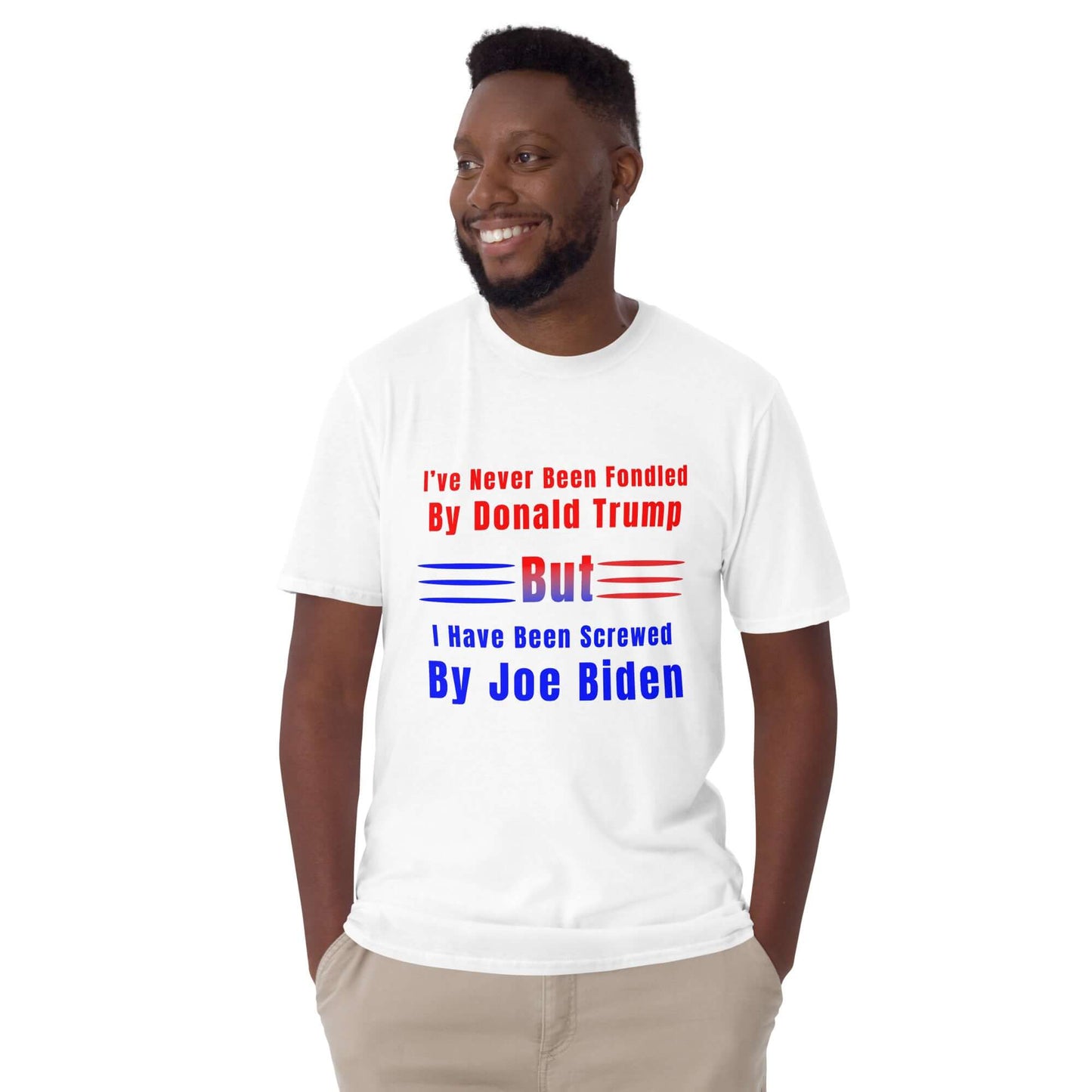 Screwed by Joe Biden - Short-Sleeve Unisex T-Shirt biden bidens america dads day Fahters day gift for dad gift for grandpa gift for her gift for him gift for husband gift for sister gift for wife hand made Handmade horrible designs horribledesigns liberal tears made in USA maga moms day moms gift small business super dad Trump Unique gift