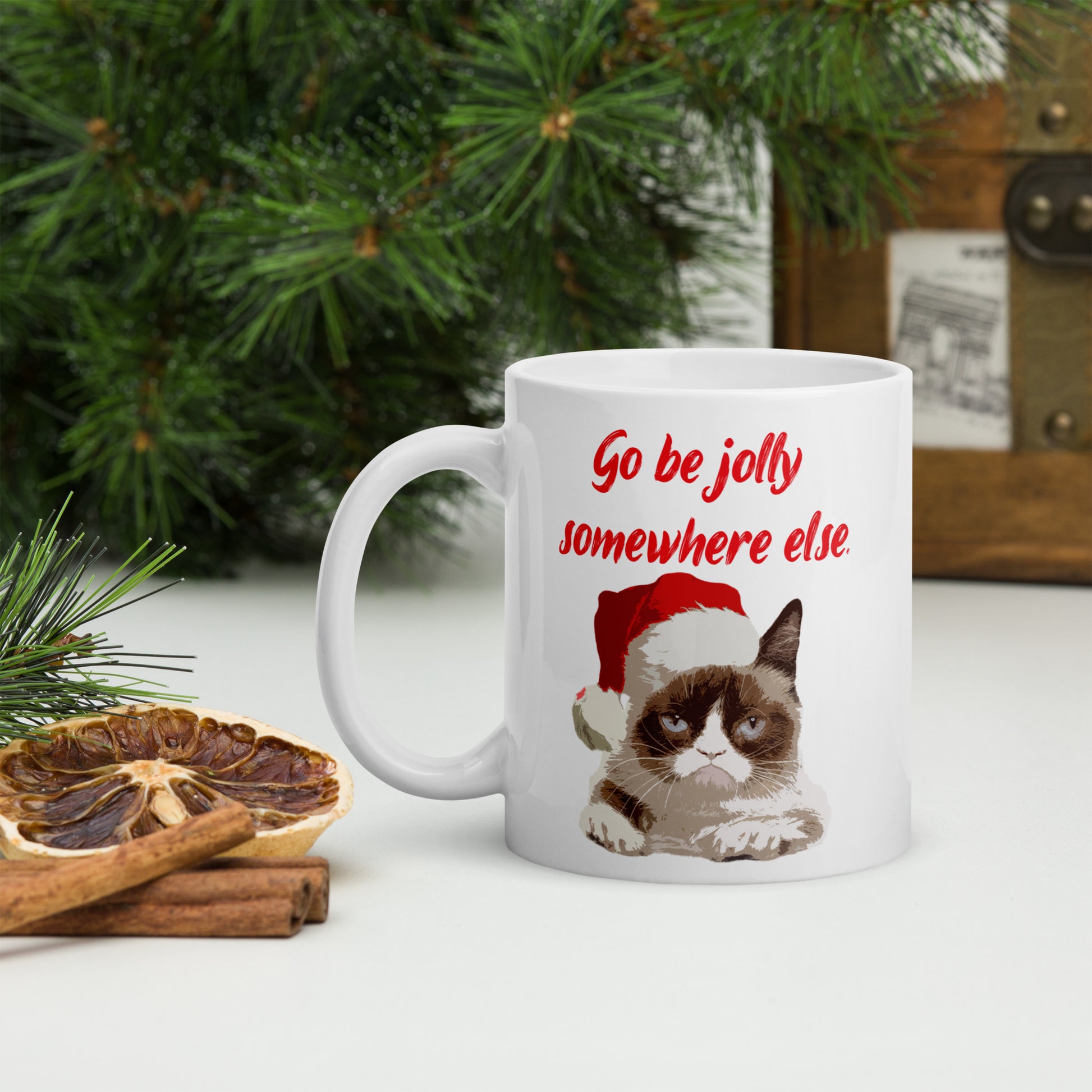 Grumpy cat - go be jolly somewhere else Mug Wholesale adult mug All Christmas gift co-worker gift coffee mug coworker gift dads day gift dishwasher safe mug FB funny coffee mug funny mug mug wholesale