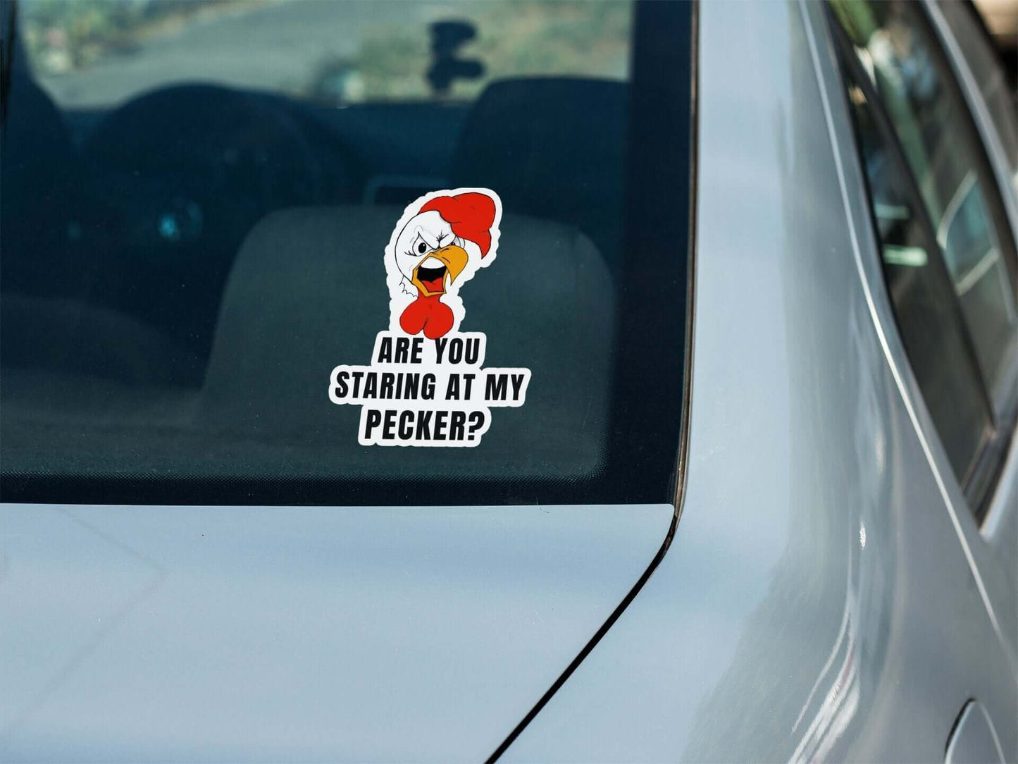 Are you staring at my PECKER ? Bubble-free stickers All Chicken Cock dick FB meat stick Pecker Penis Rooster schlong Stiicker Vinyl