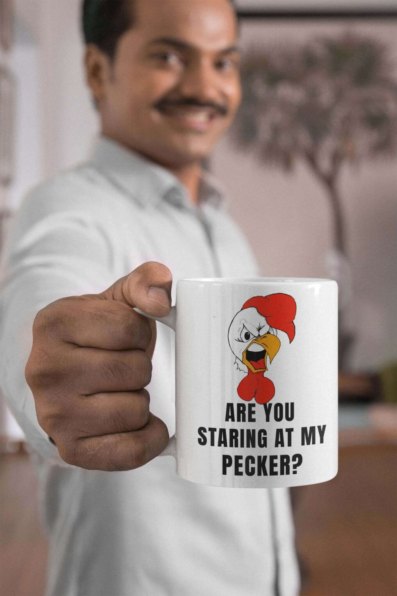Are you staring at my pecker - White glossy mug All beak Caffeine chicken Coffee Addiction Coffee Beans Coffee Break Coffee Humor Coffee is Life Coffee Lover Coffee Shop Coffee Snob Coffee Time dick Espresso FB Funny Quotes Humor Java Latte Mocha Morning pecker penis Procaffeinating rooster Sarcasm schlong Wordplay