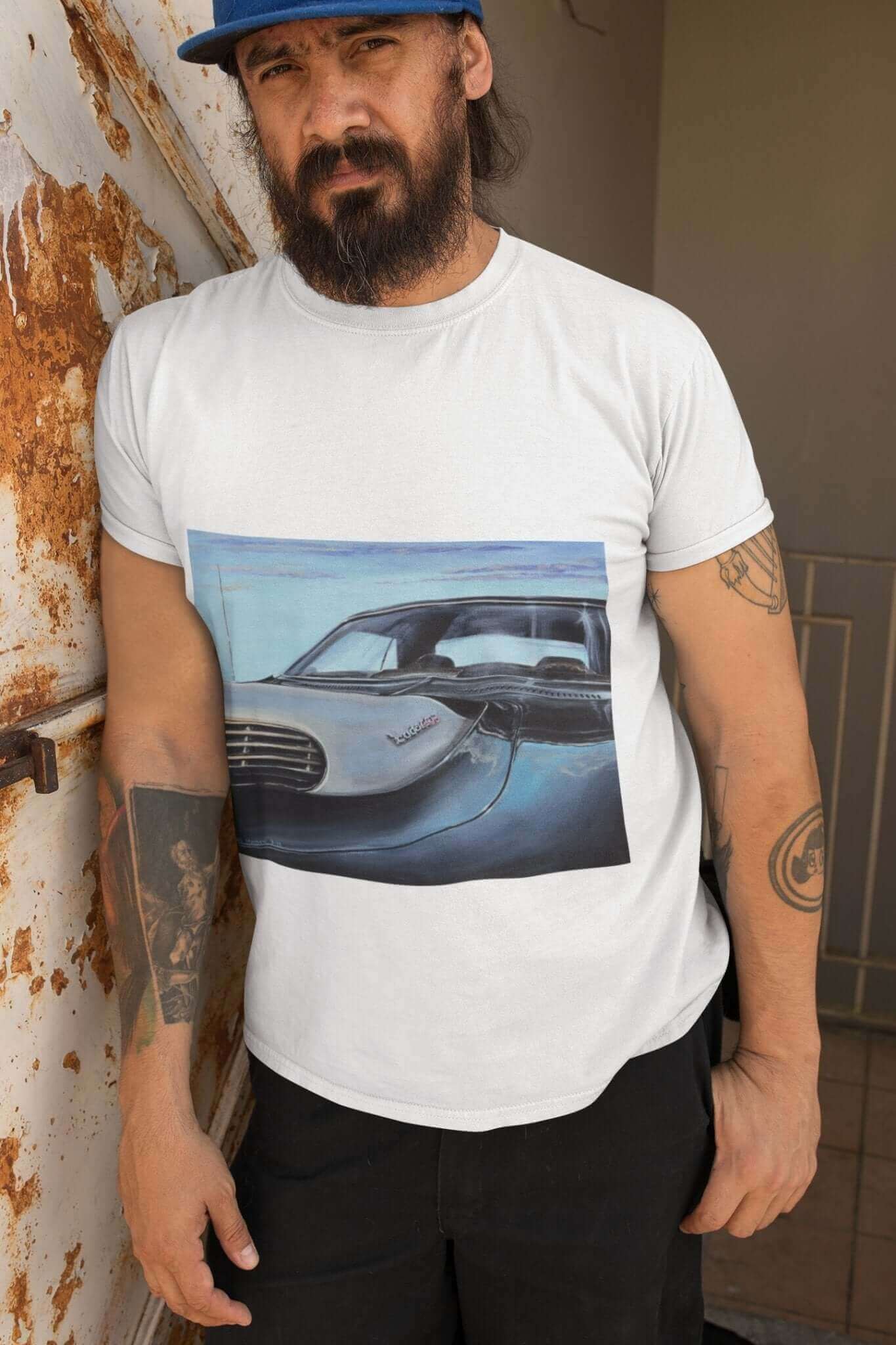 CUDA 440 - 6 - MaddK Studio - Unisex Short-Sleeve T-Shirt 6 cylinder 8 cylinder All American Made American Muscle Art barracuda car classic american car classic car CUDA 440 CUDA 440 6 pack FB gas car gasoline car hand made Handmade large car MaddK Made In America made in USA Mucle Car Muscle Car Race Car Small Business Made Sports car Street Car Vintage Car