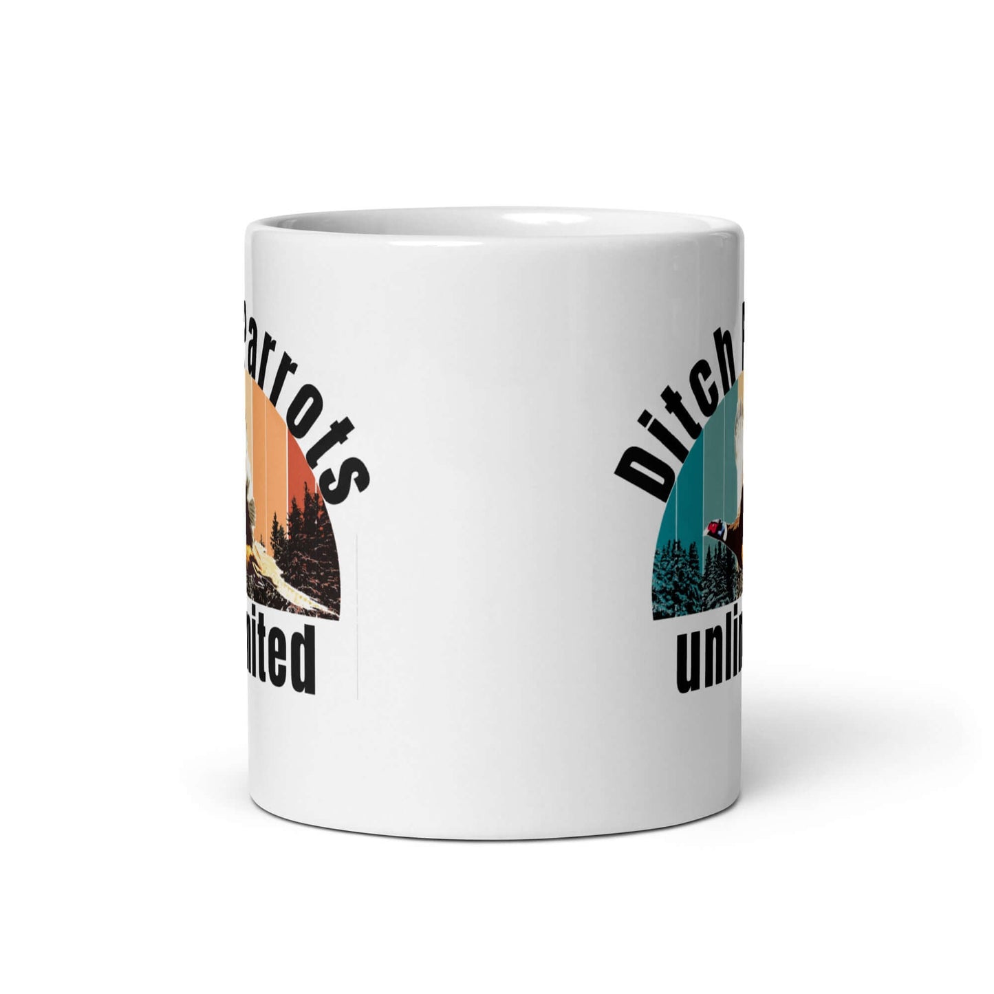 Ditch Parrots Unlimited - White glossy mug All bird dog bird hunting ditch chicken ditch parrot FB hunting parrot pheasant