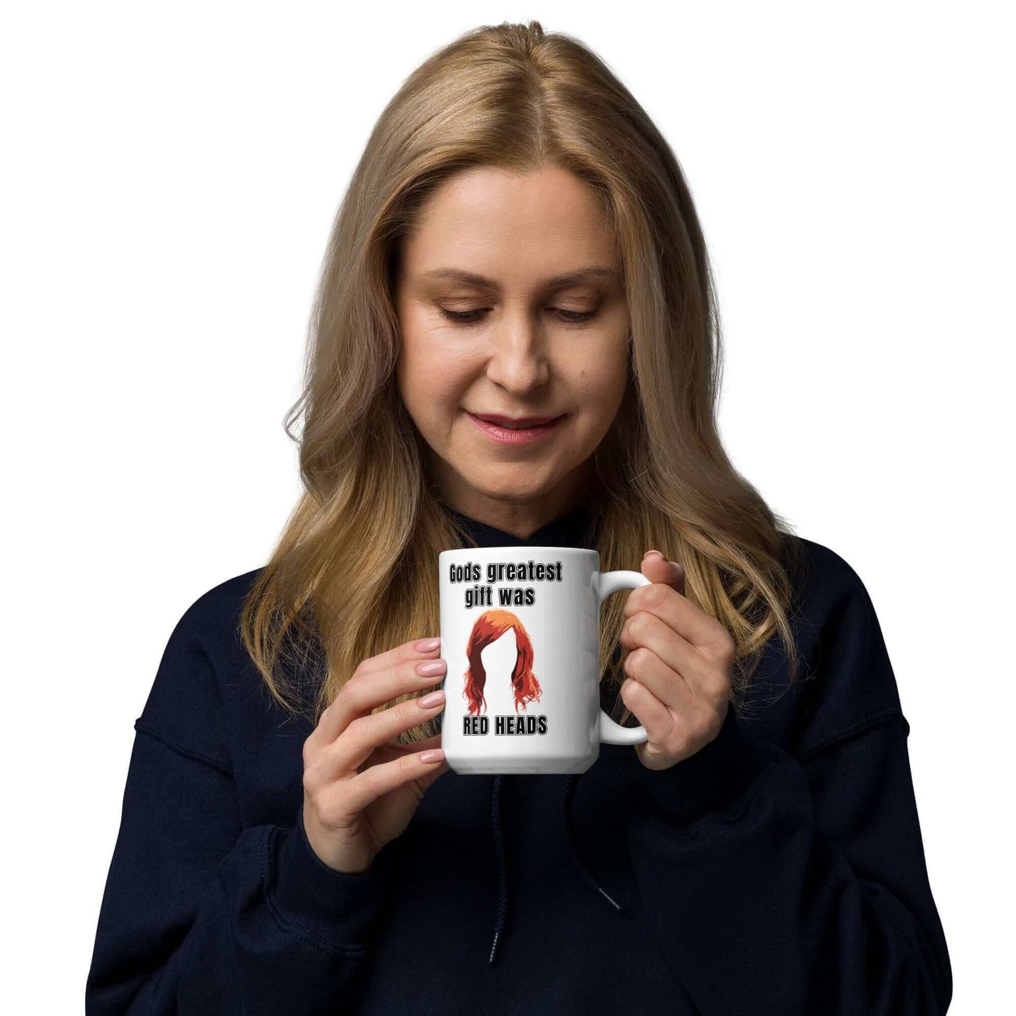 Gods greatest gift was RED HEADS - White glossy mug - Horrible Designs