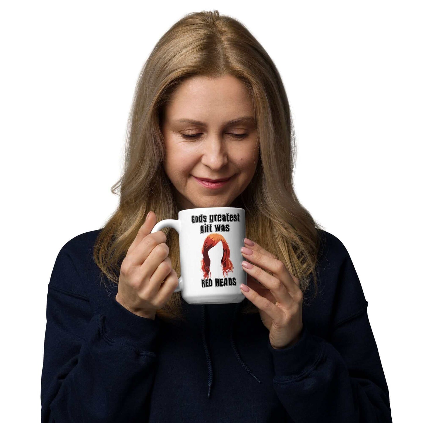 Gods greatest gift was RED HEADS - White glossy mug - Horrible Designs