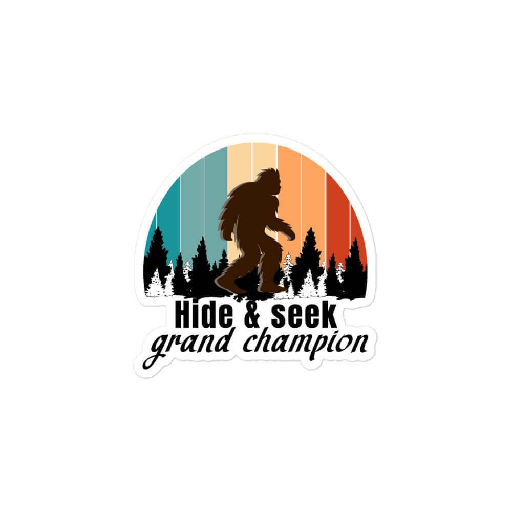 Hide & Seek grand champion - Bubble-free stickers All big foot bigfoot FB find funny sticker game Hide & Seek hide and seek meme sticker sasquatch vinyl sticker water proof sticker yeti