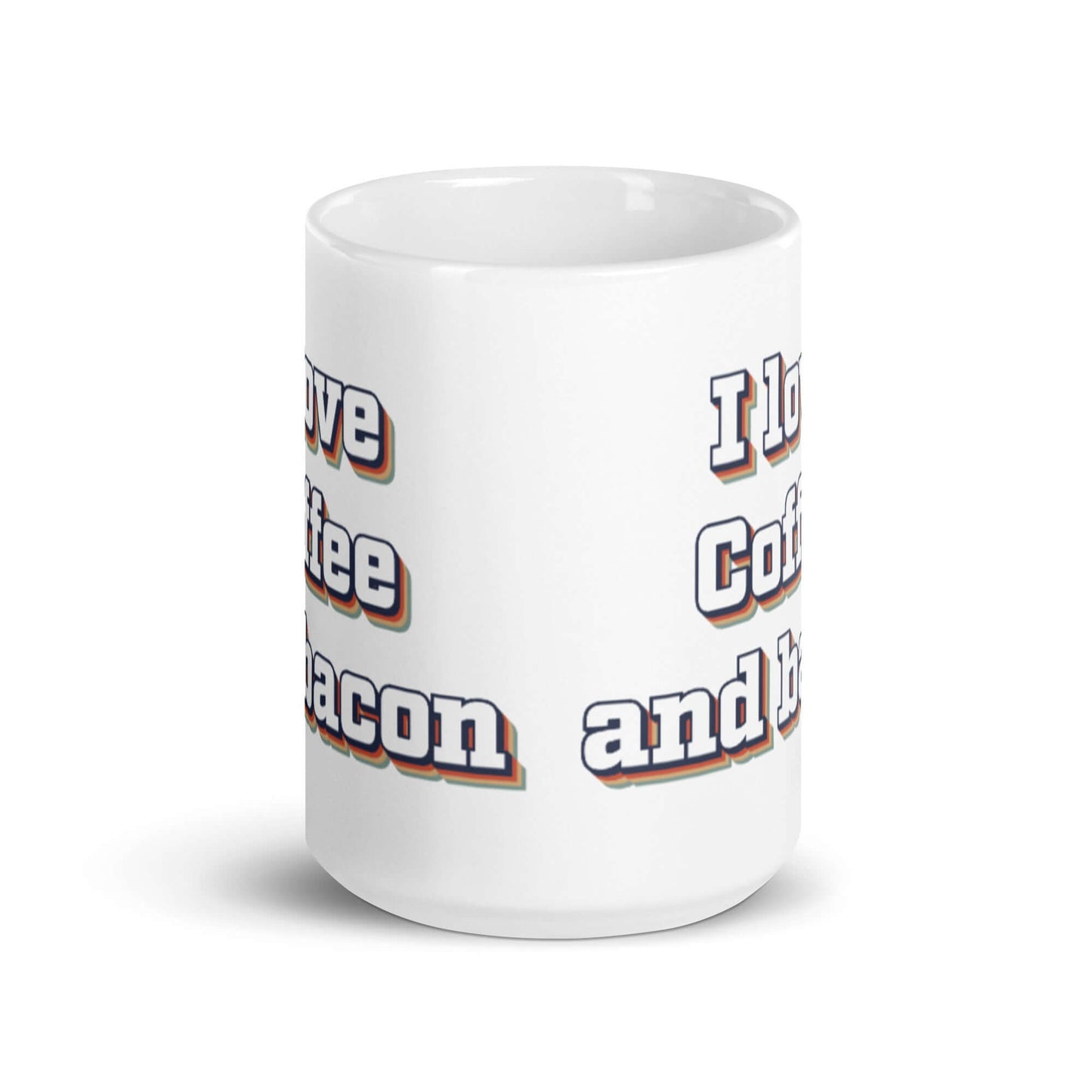 I love coffee and bacon - White glossy mug - Horrible Designs