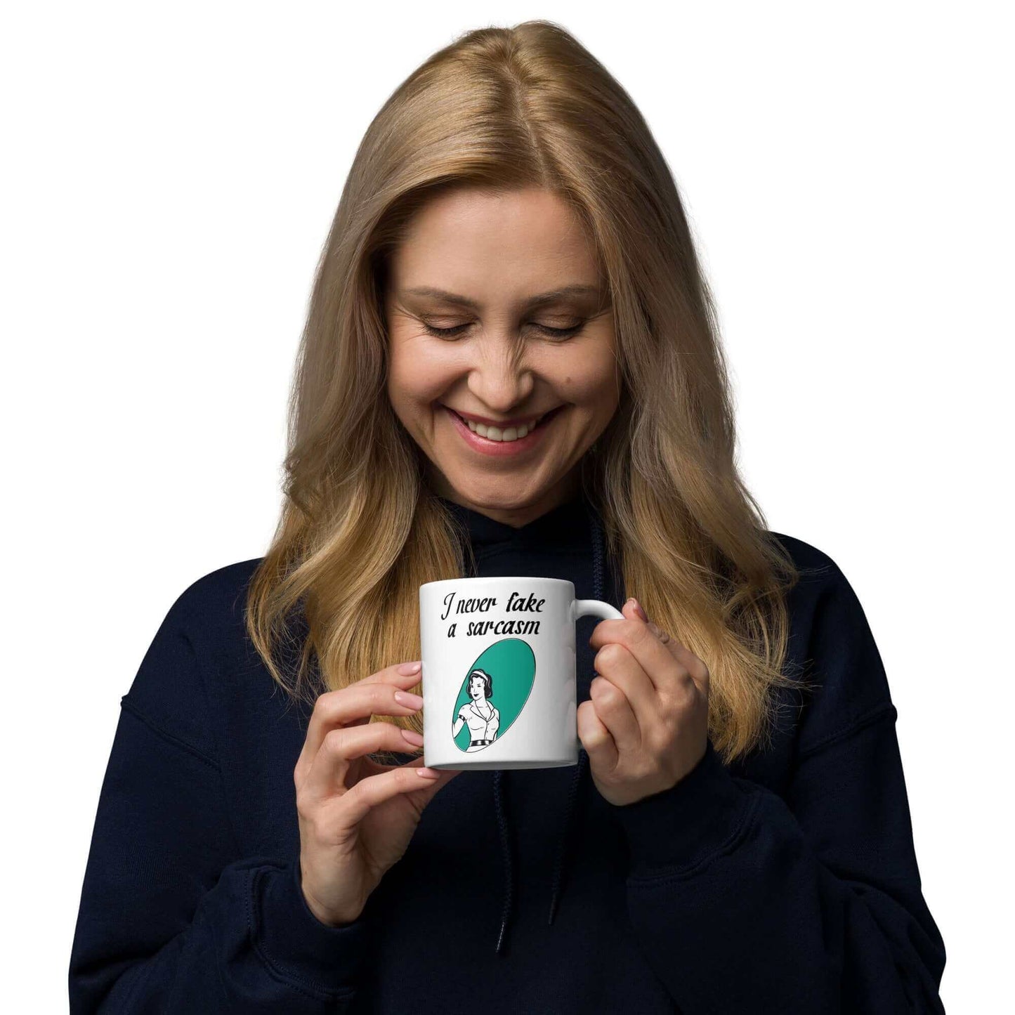 I NEVER fake a sarcasm - White glossy mug - Horrible Designs