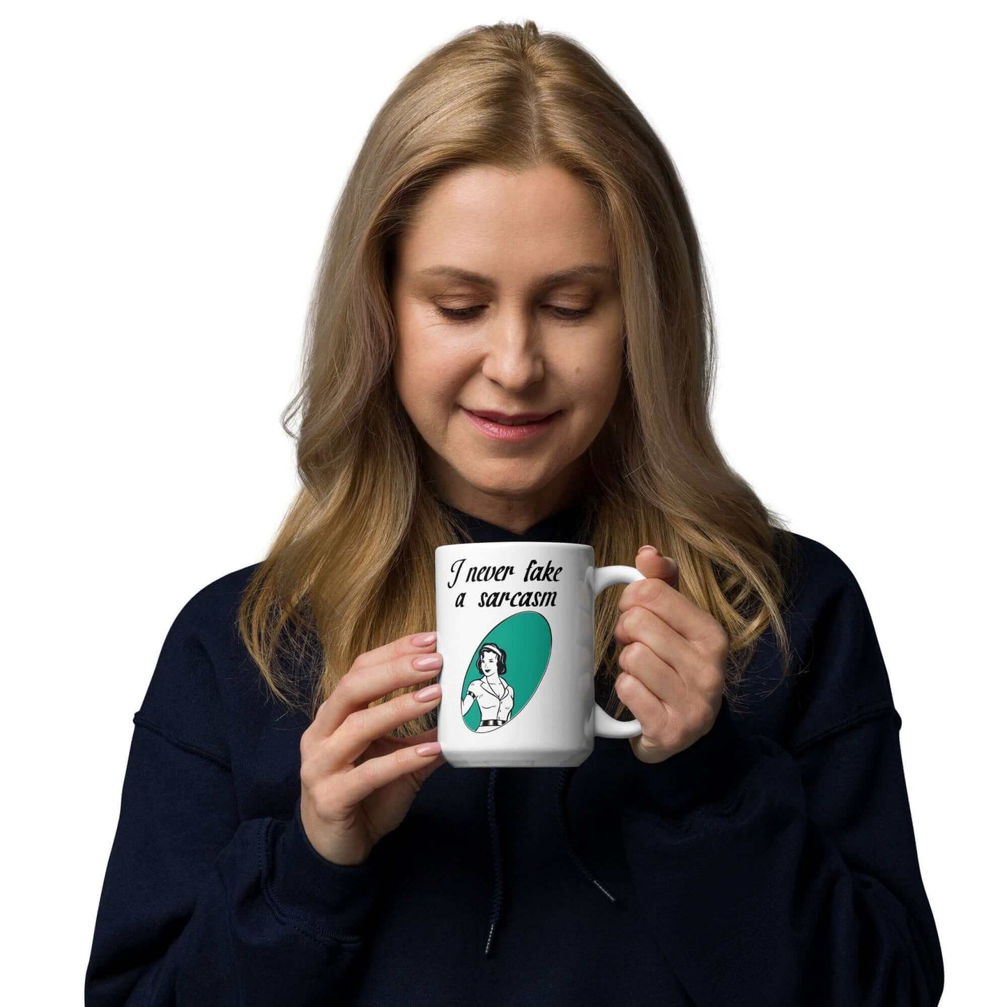 I NEVER fake a sarcasm - White glossy mug - Horrible Designs