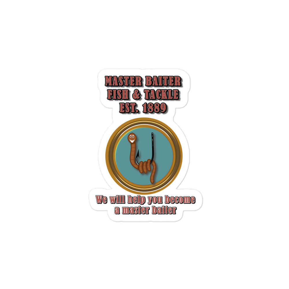 Master Baiter fishing and tackle - Bubble-free stickers All FB fish and tackle Fishing fishing store funny fishing funny sayings master bait master baiting masturbate
