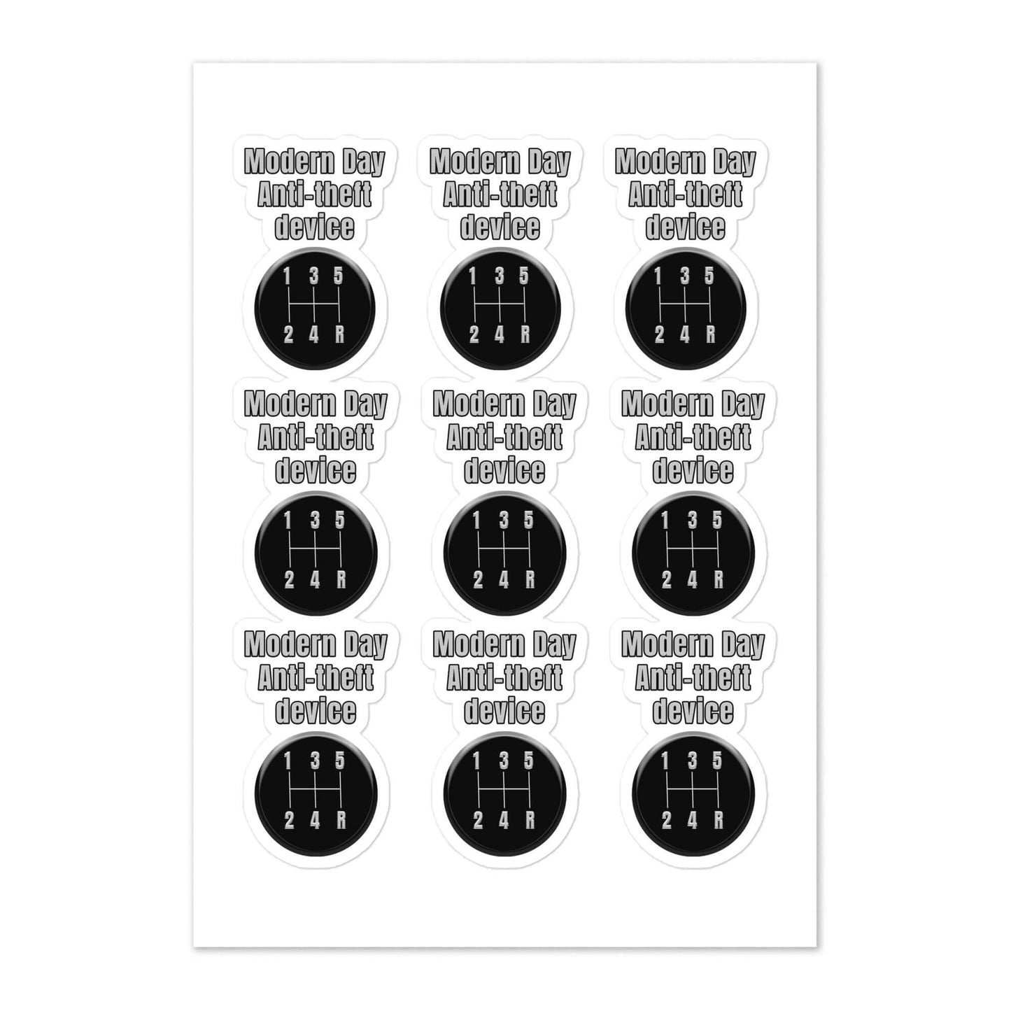 Modern Day Anti-theft device - Sticker sheet All anti-theft car jack car jacking FB funny sticker manual transmission meme sticker millenial minneapolis stick shift sticker vinyl sticker water proof sticker zennial
