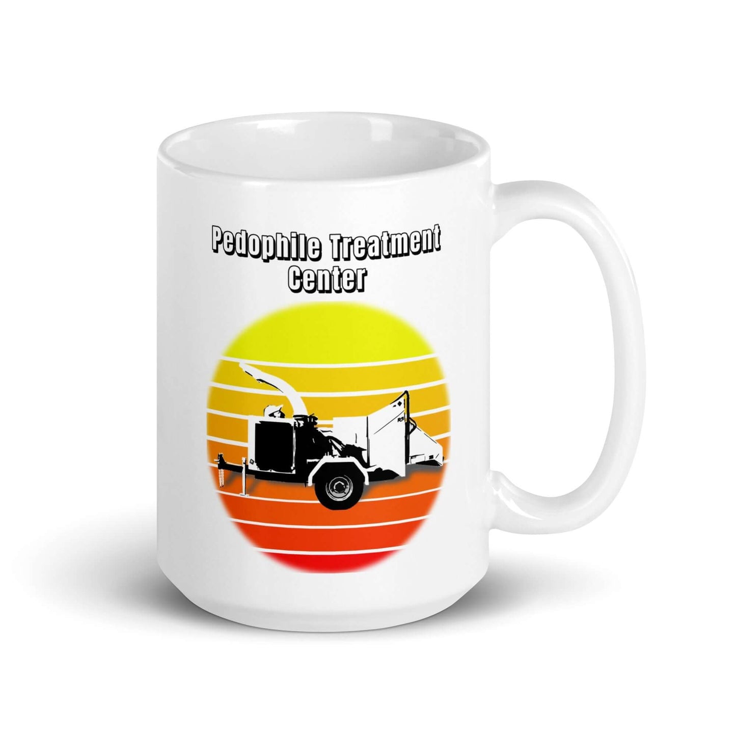 Pedophile treatment center - White glossy mug - Horrible Designs
