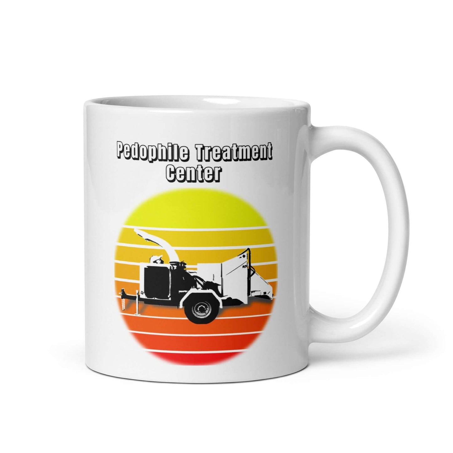 Pedophile treatment center - White glossy mug - Horrible Designs