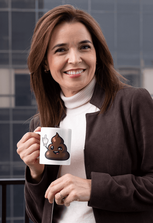 Good Morning !  - White glossy mug - Funny, office decor, religious meme, handmade gift, gift idea, mothers day, fathers day, poop