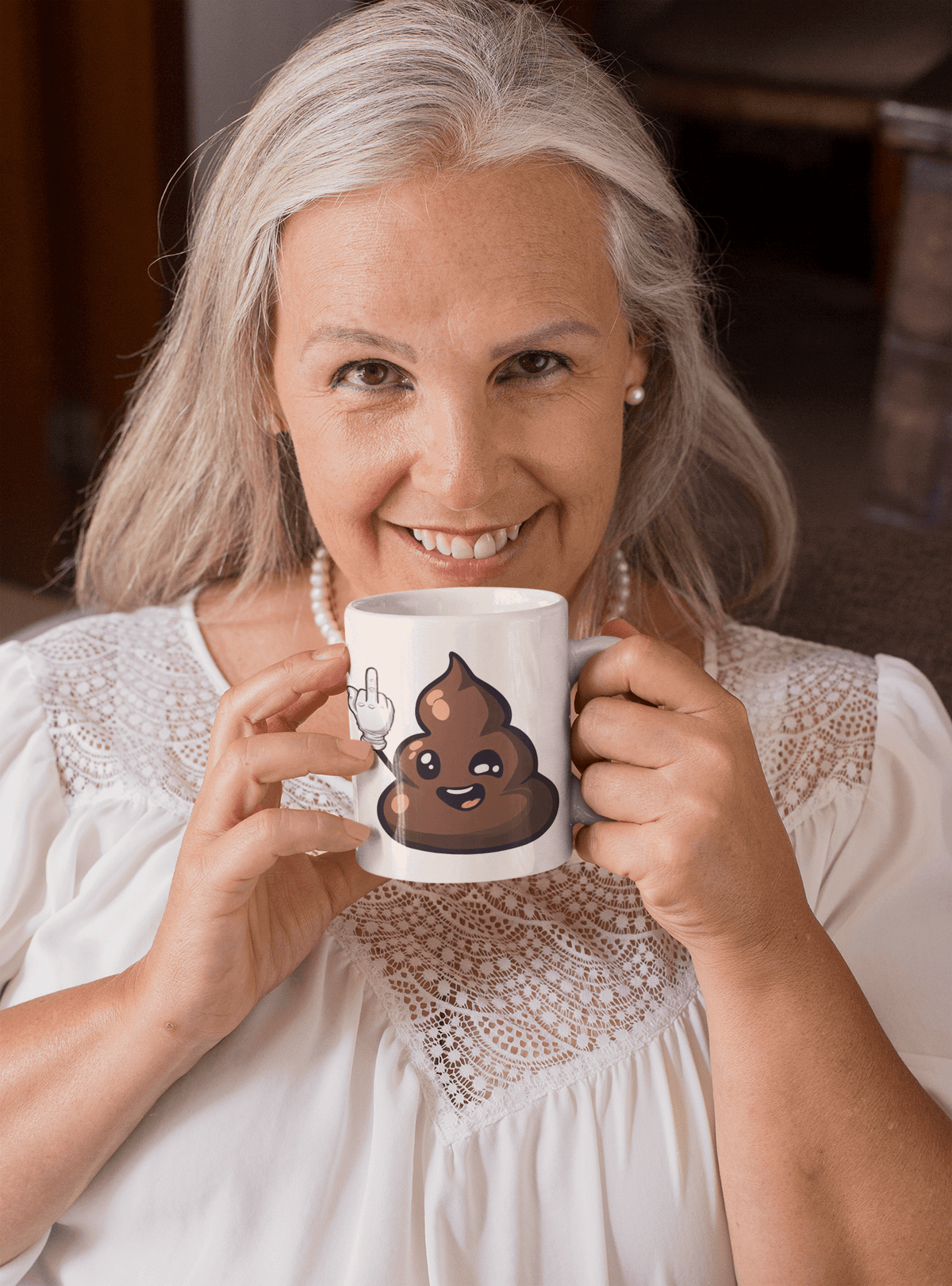 Poop Java Good Morning ! - White glossy mug - Funny, office decor, religious meme ...