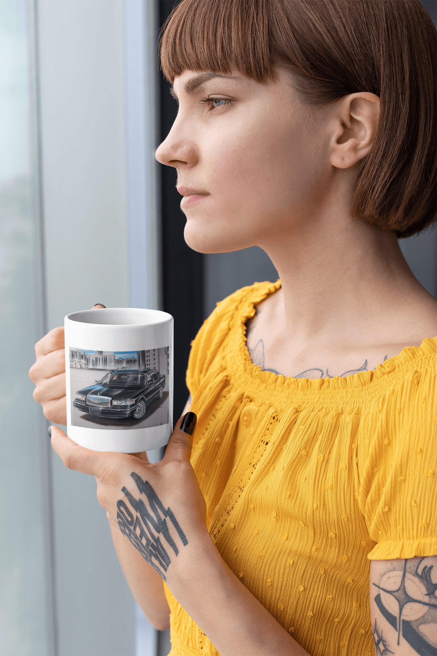 MSP town car - MaddK Studio- White glossy mug