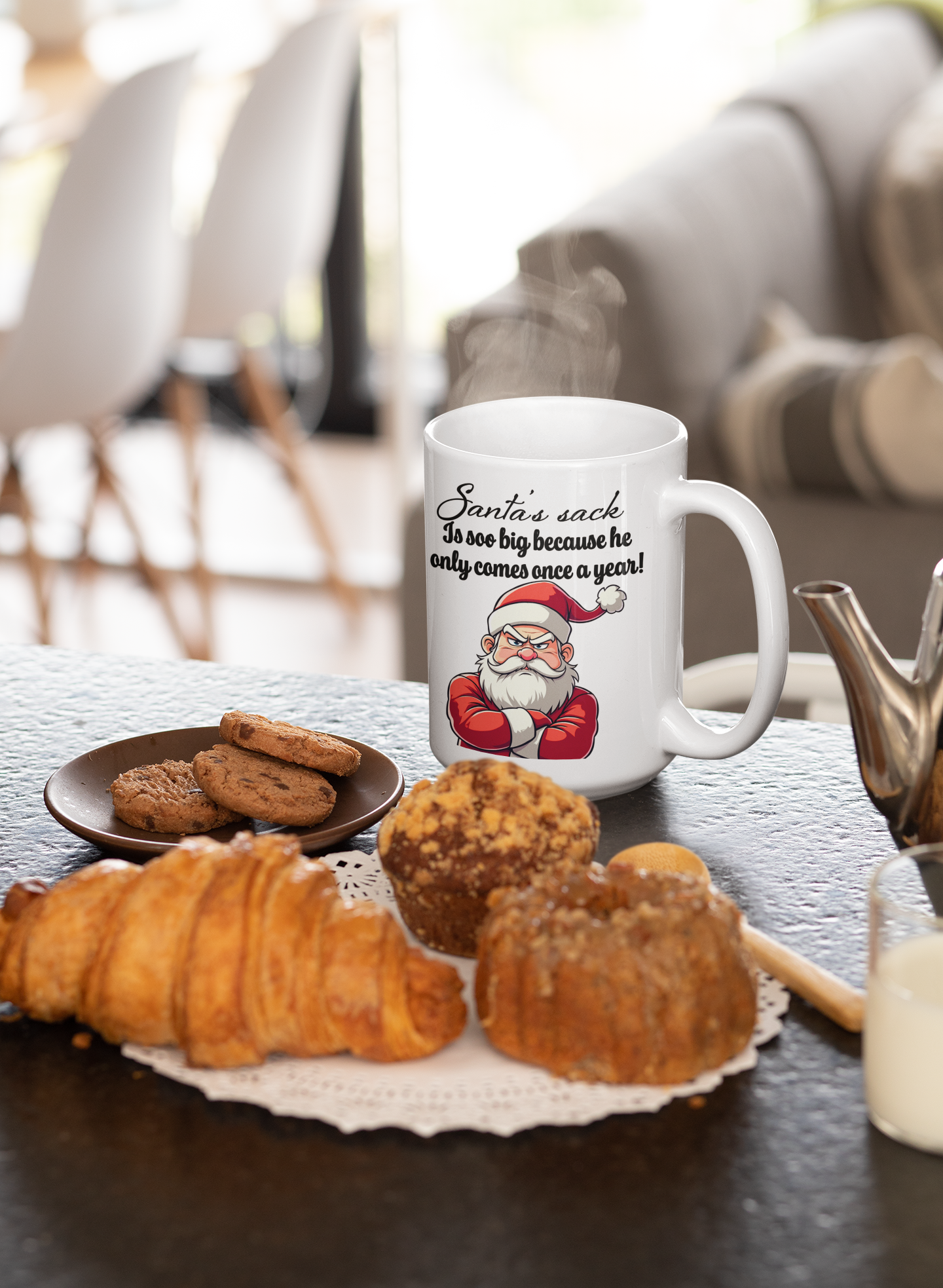 Santa's sack is soo big because he only comes once a year All ballsack Caffeine Christmas gift FB gift for mom gift for wife Java Mocha nut sack nut sax Nuts Nuttin nutz Santa stocking stuffer