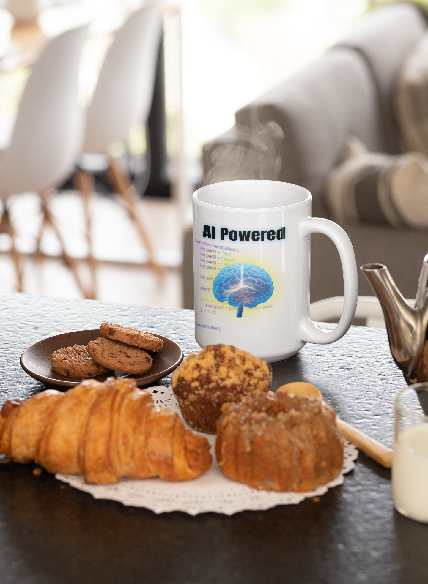 A.I. Powered mug AI All Artificial Ingelligence BlueSky Coffee Time dad dad jokes dads day dads day gift fathers day FB Funny Sarcastic Mug gift for dad Mocha stocking stuffer