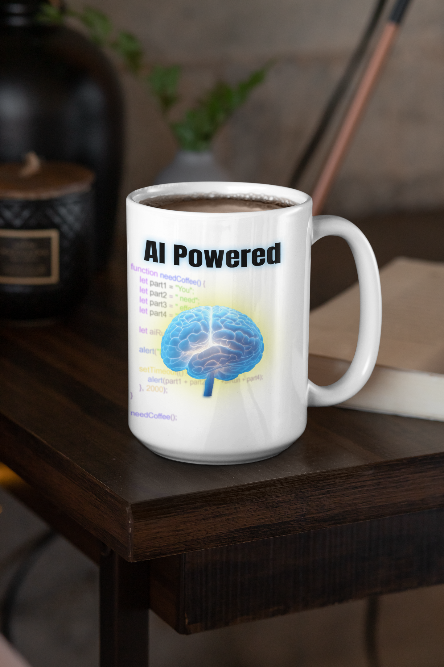 A.I. Powered mug AI All Artificial Ingelligence BlueSky Coffee Time dad dad jokes dads day dads day gift fathers day FB Funny Sarcastic Mug gift for dad Mocha stocking stuffer