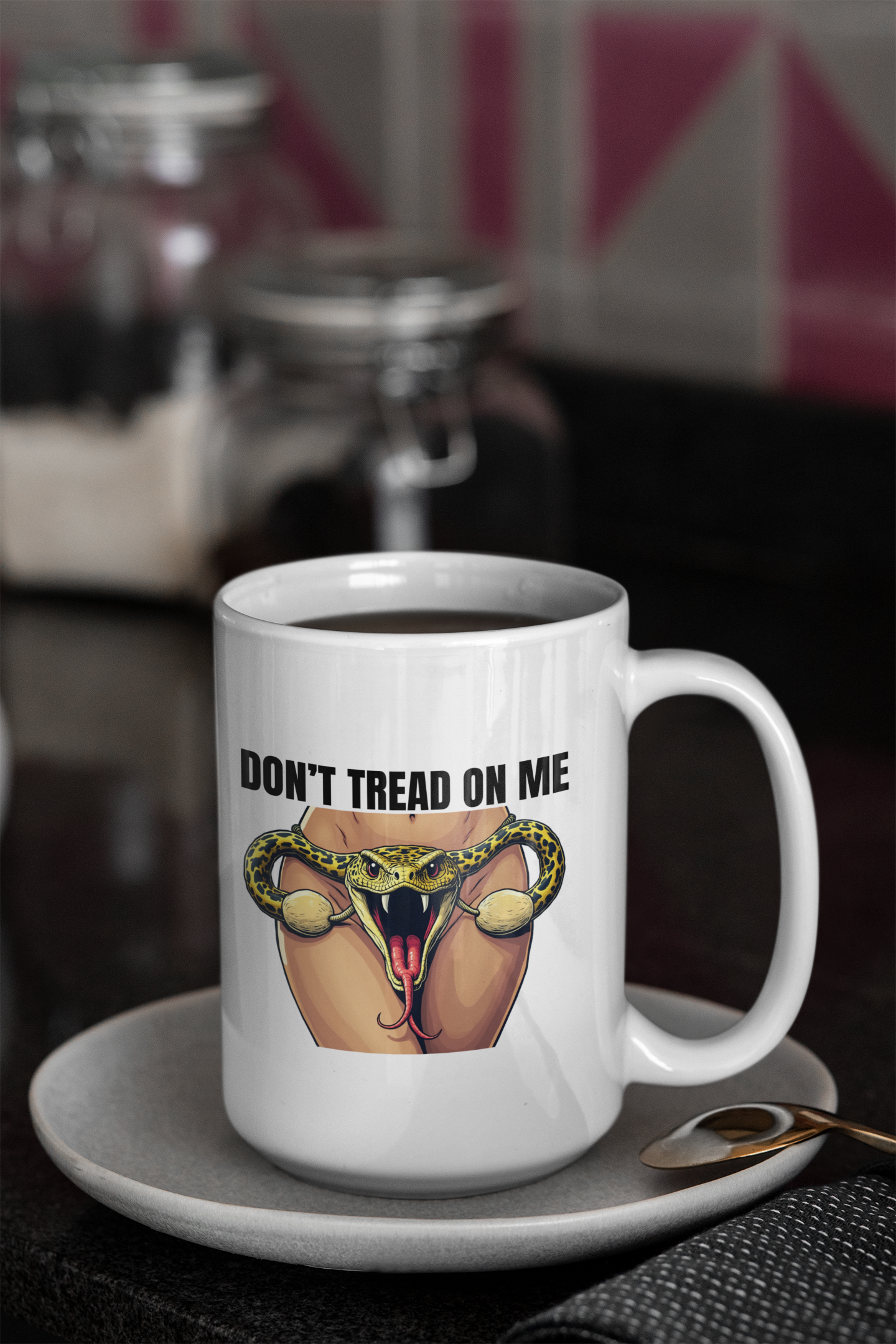 Don't tread on me (female) mug Coffee Time gift for dad Mocha My body my choice Roe v wade stocking stuffer Uterus